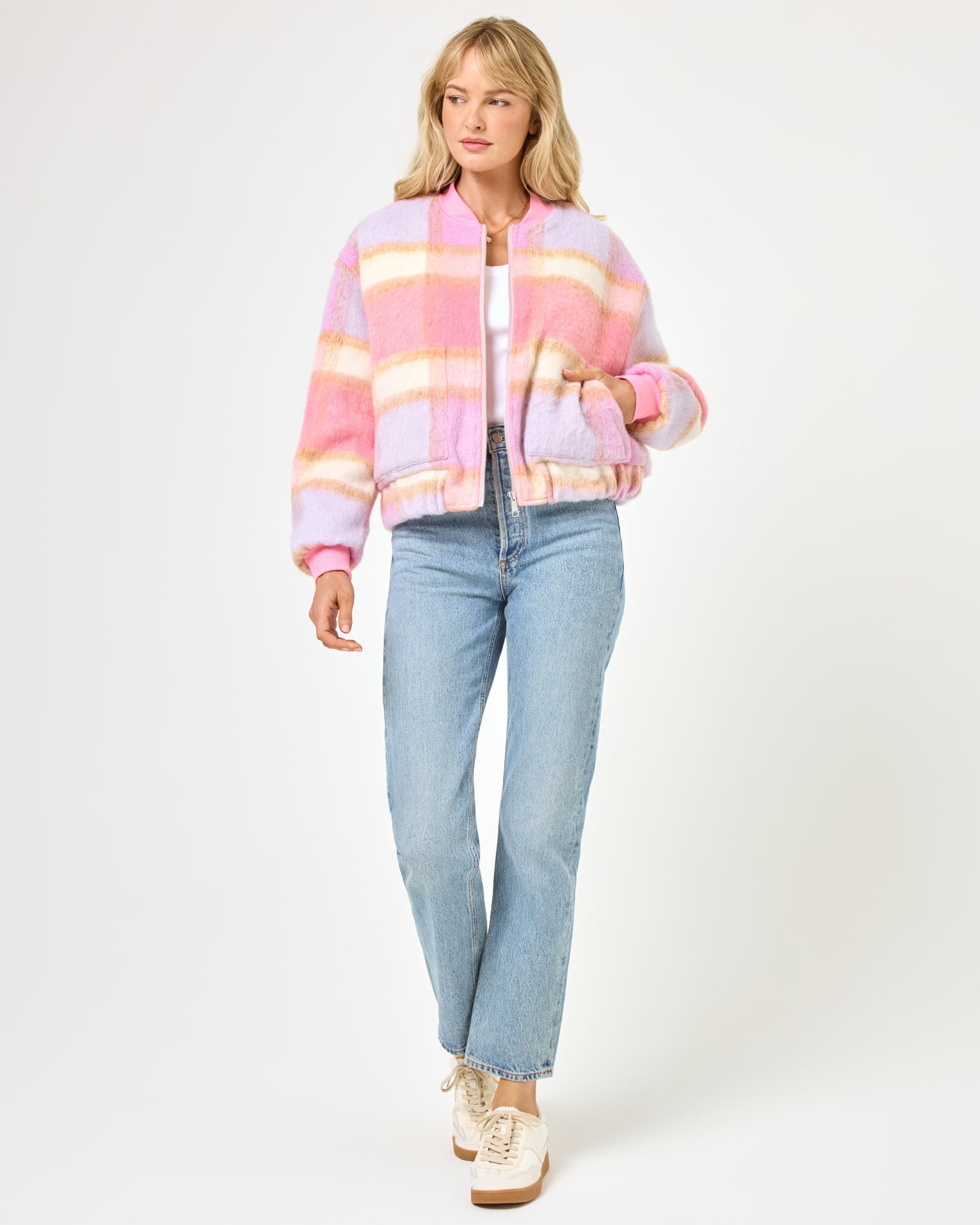 Point Dume Plaid | Model: Lura (size: S)