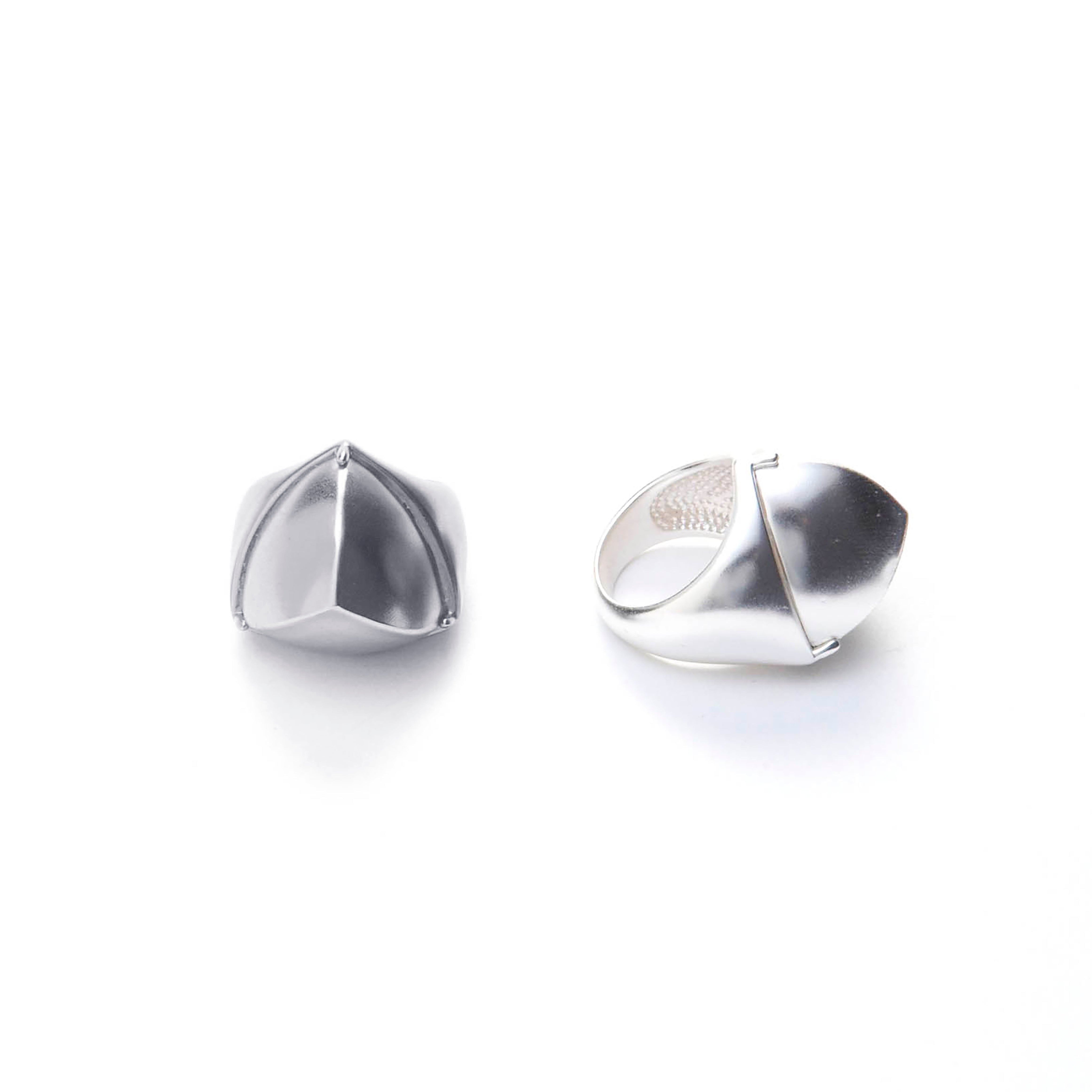 Large Three Sided Pyramid Ring