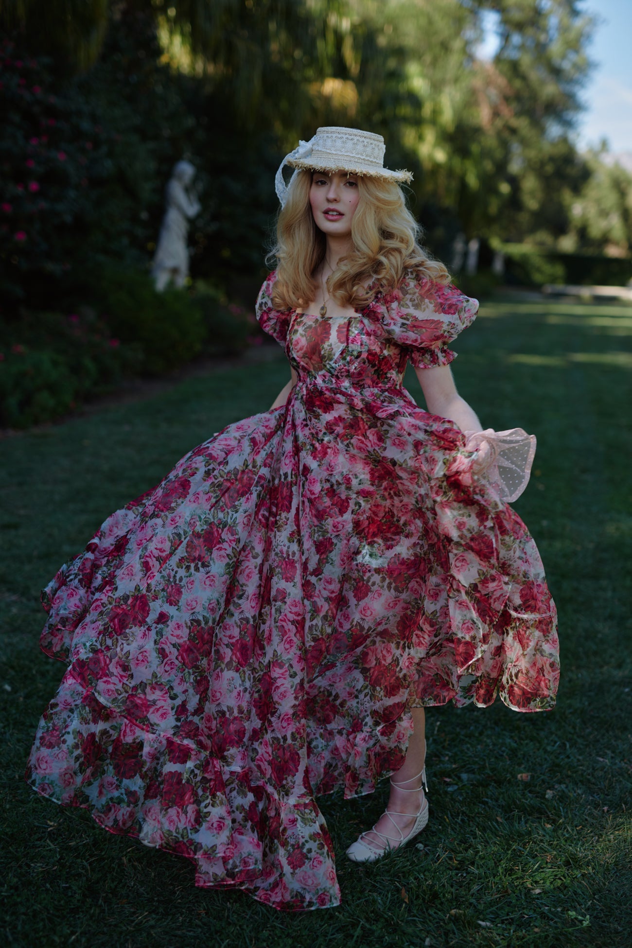 Roses Are Red Sheer Delight Ruffle Gown