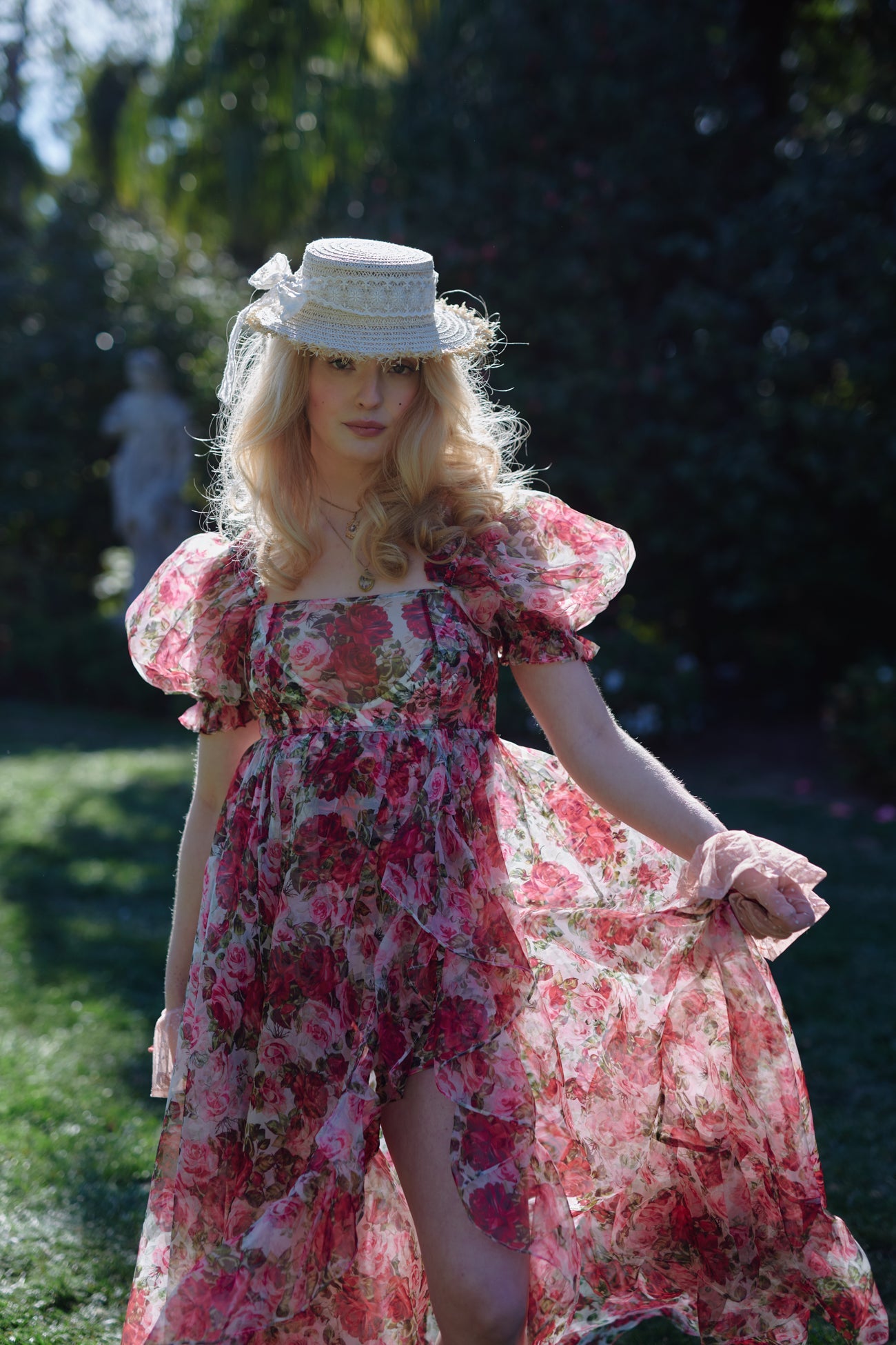 Roses Are Red Sheer Delight Ruffle Gown