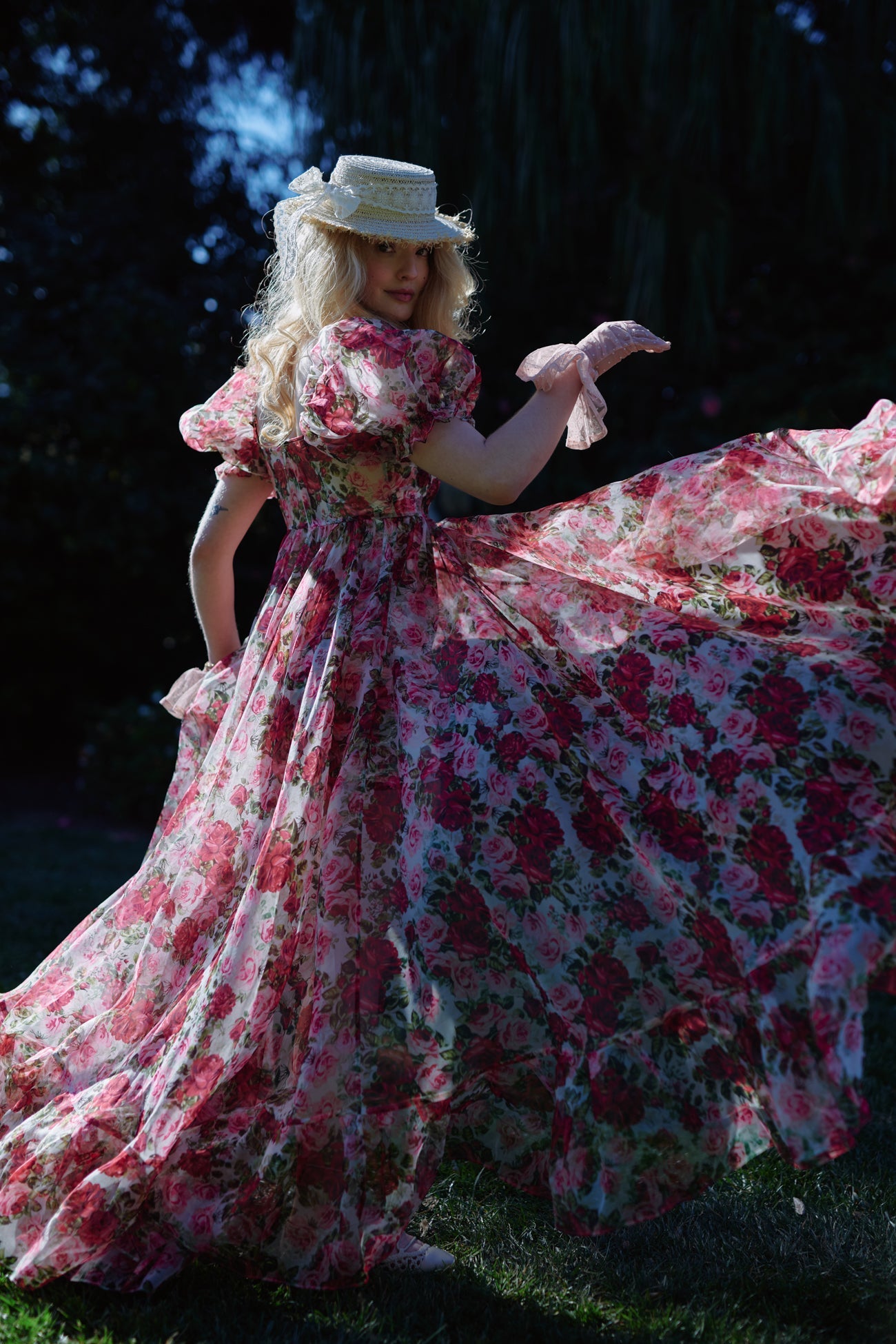 Roses Are Red Sheer Delight Ruffle Gown