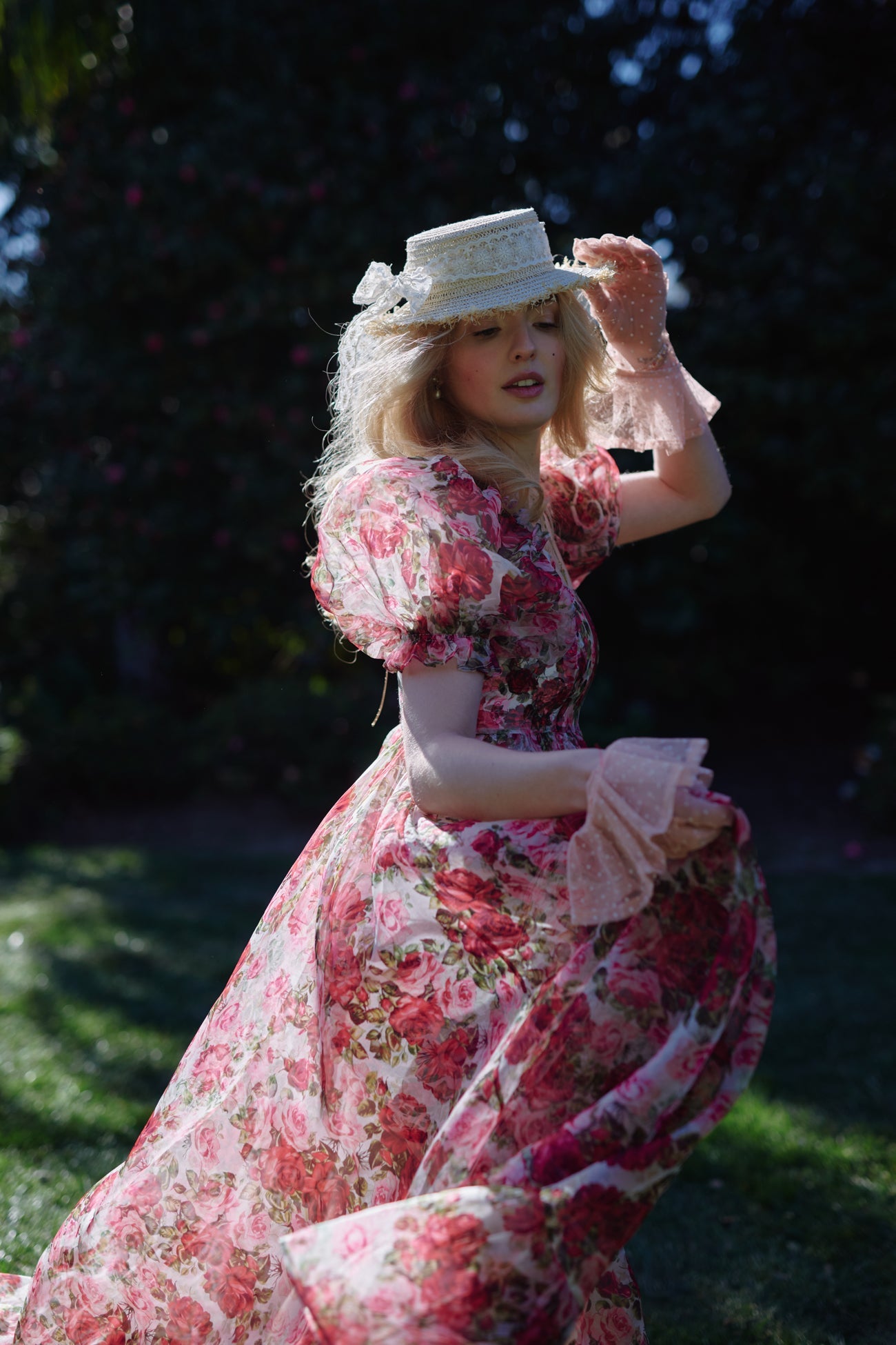 Roses Are Red Sheer Delight Ruffle Gown