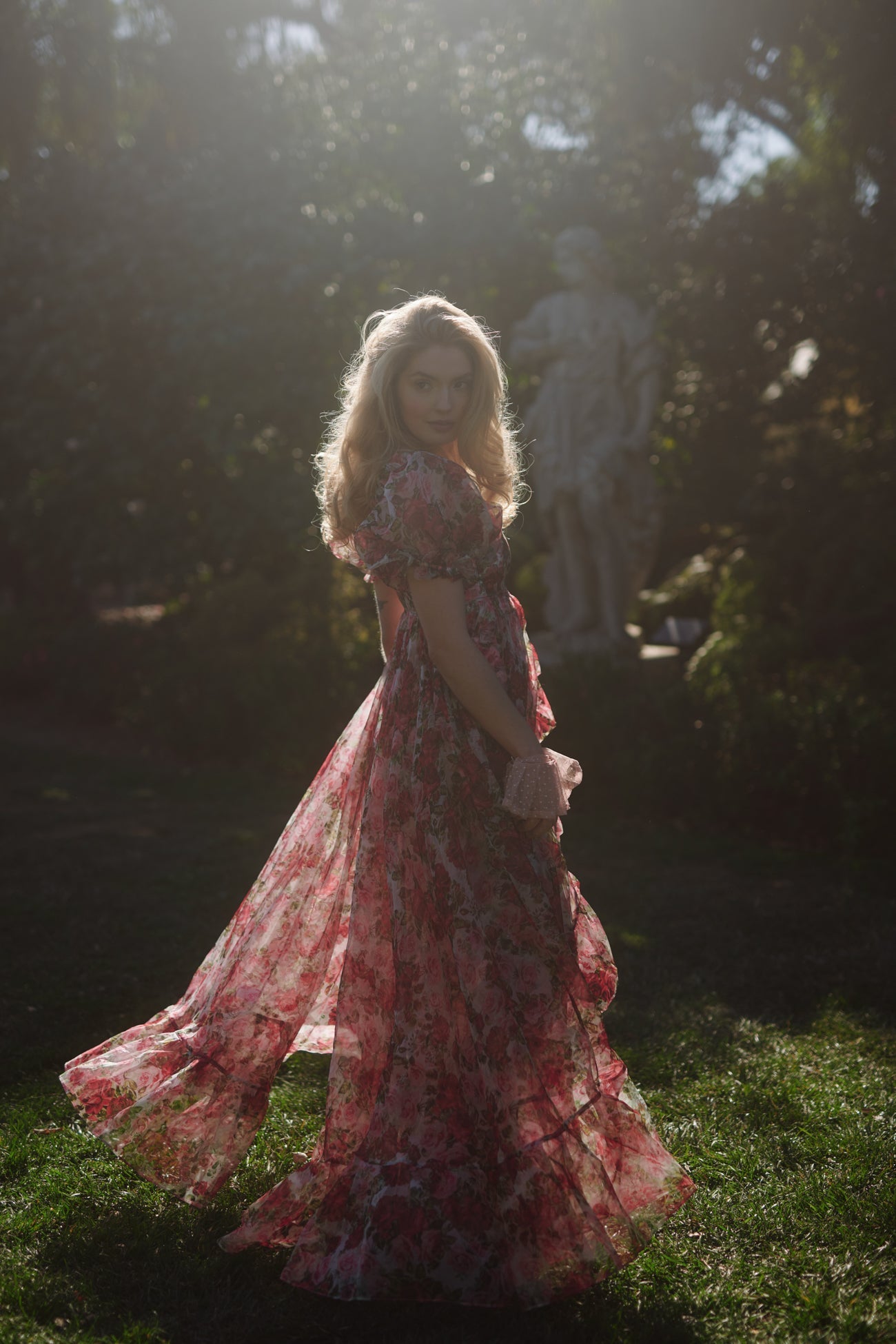 Roses Are Red Sheer Delight Ruffle Gown