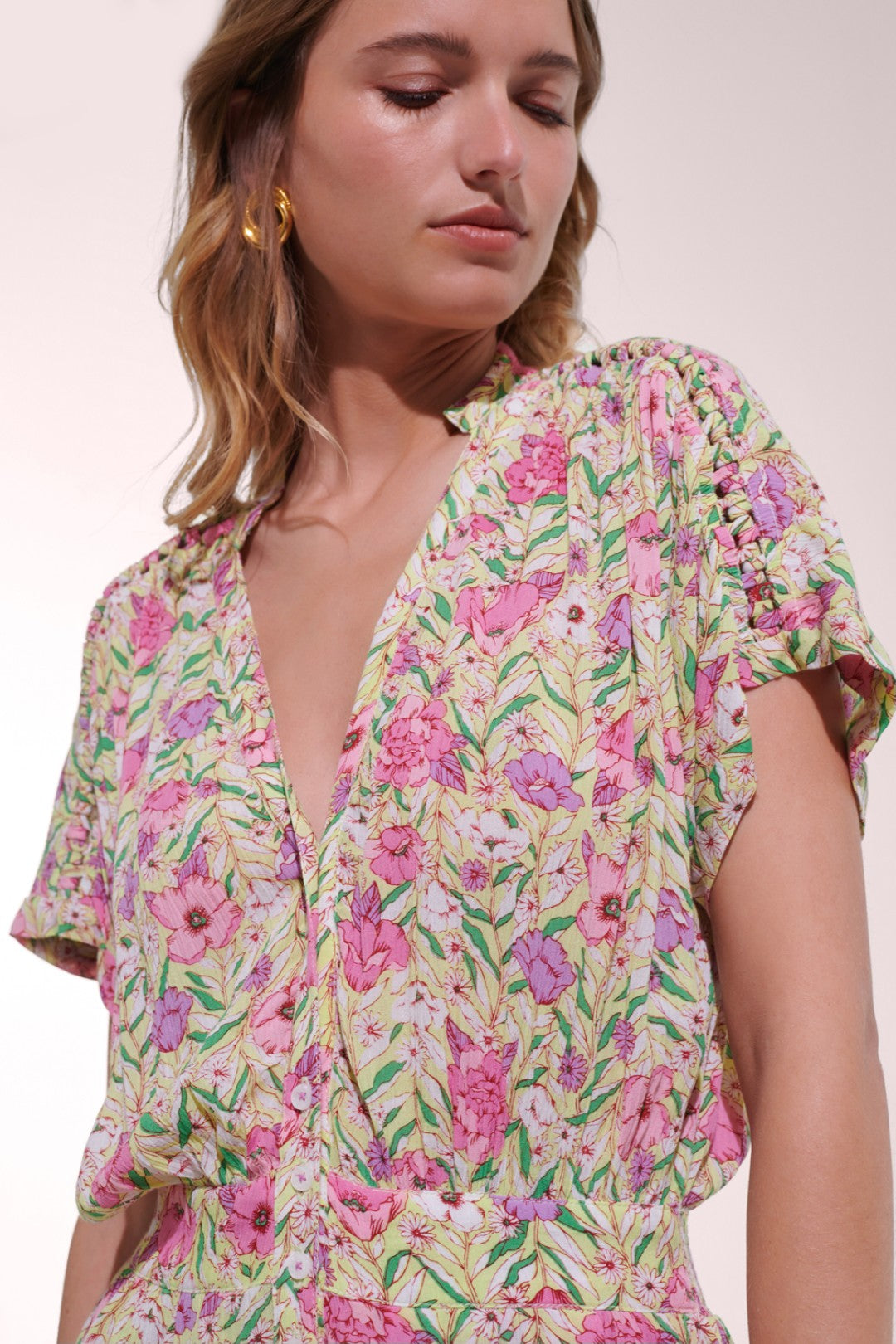 SHORT JUMPSUIT BORA V CK - GREEN PETUNIA