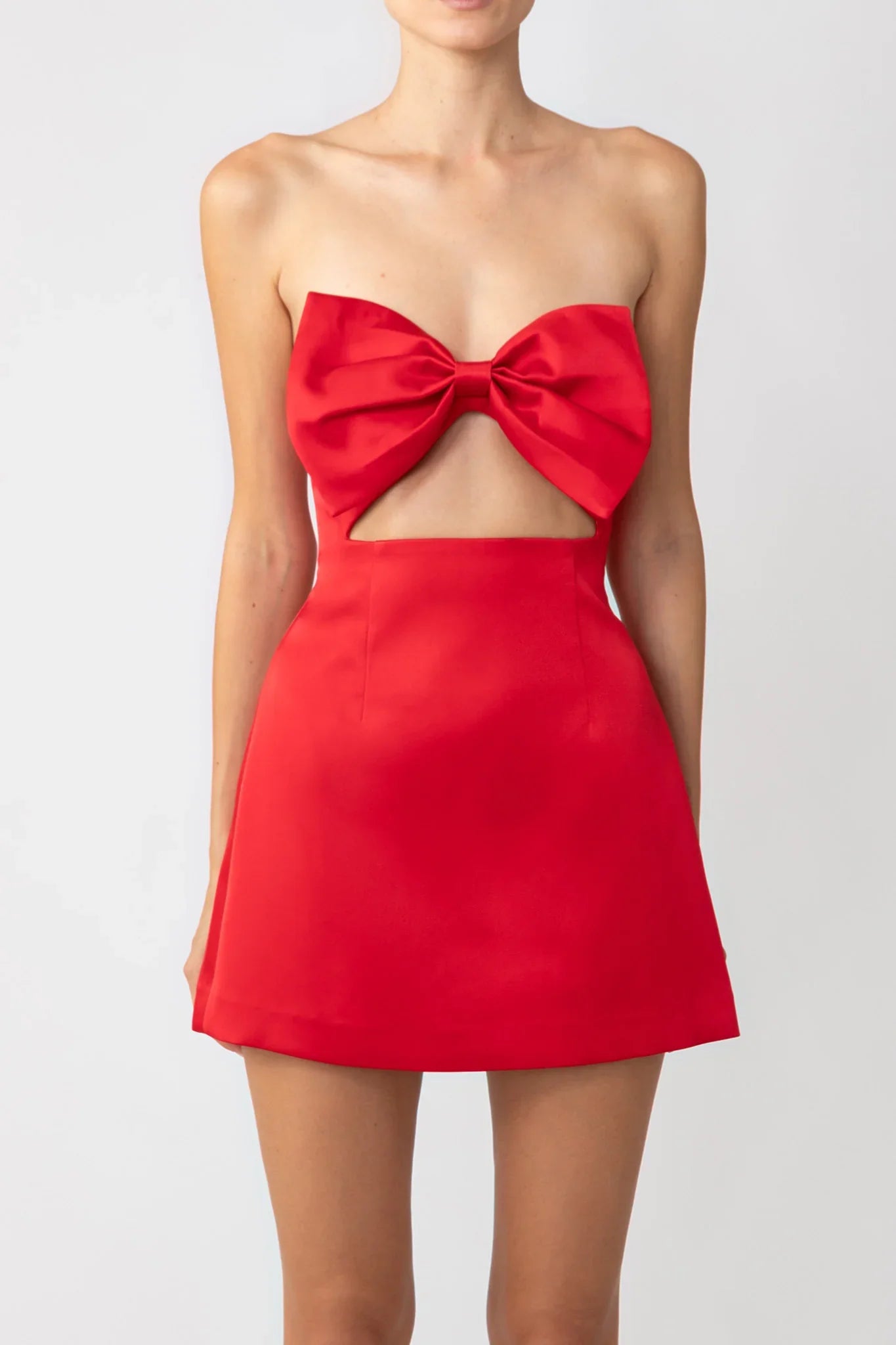Ella Strapless Mini Dress - Red