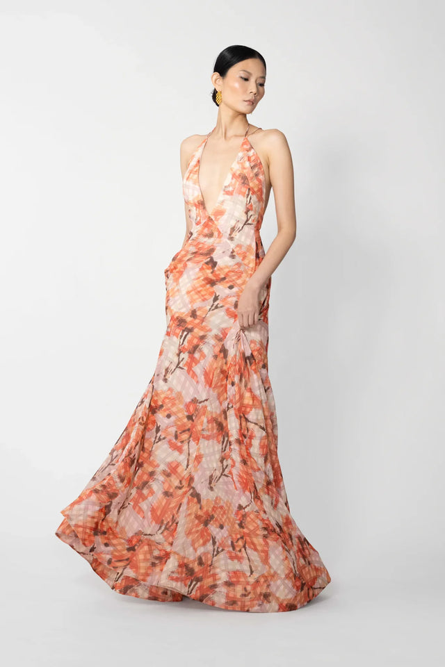 Calista Maxi Dress - Orange Multi