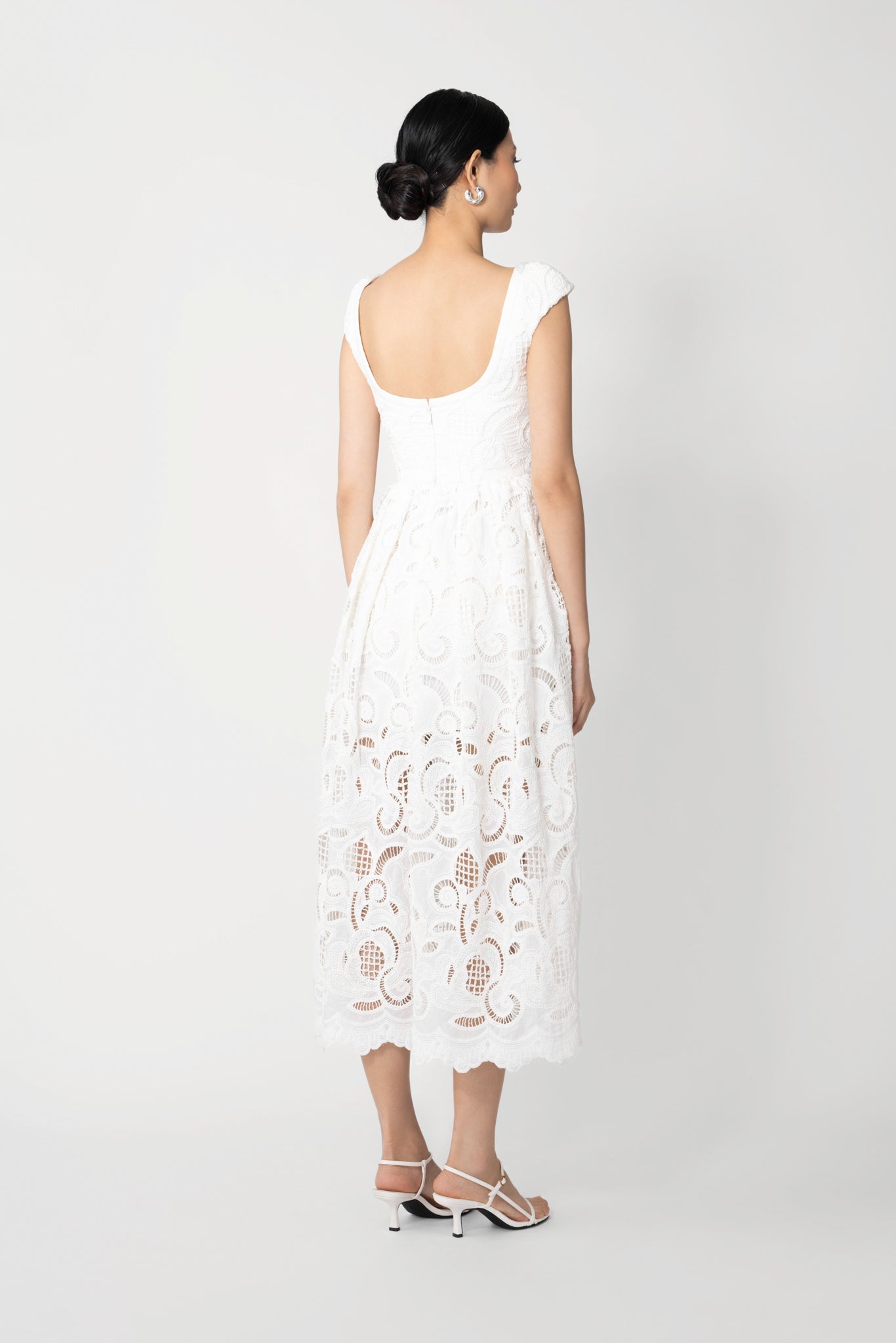 Holland Embroidered Lace Dress - White