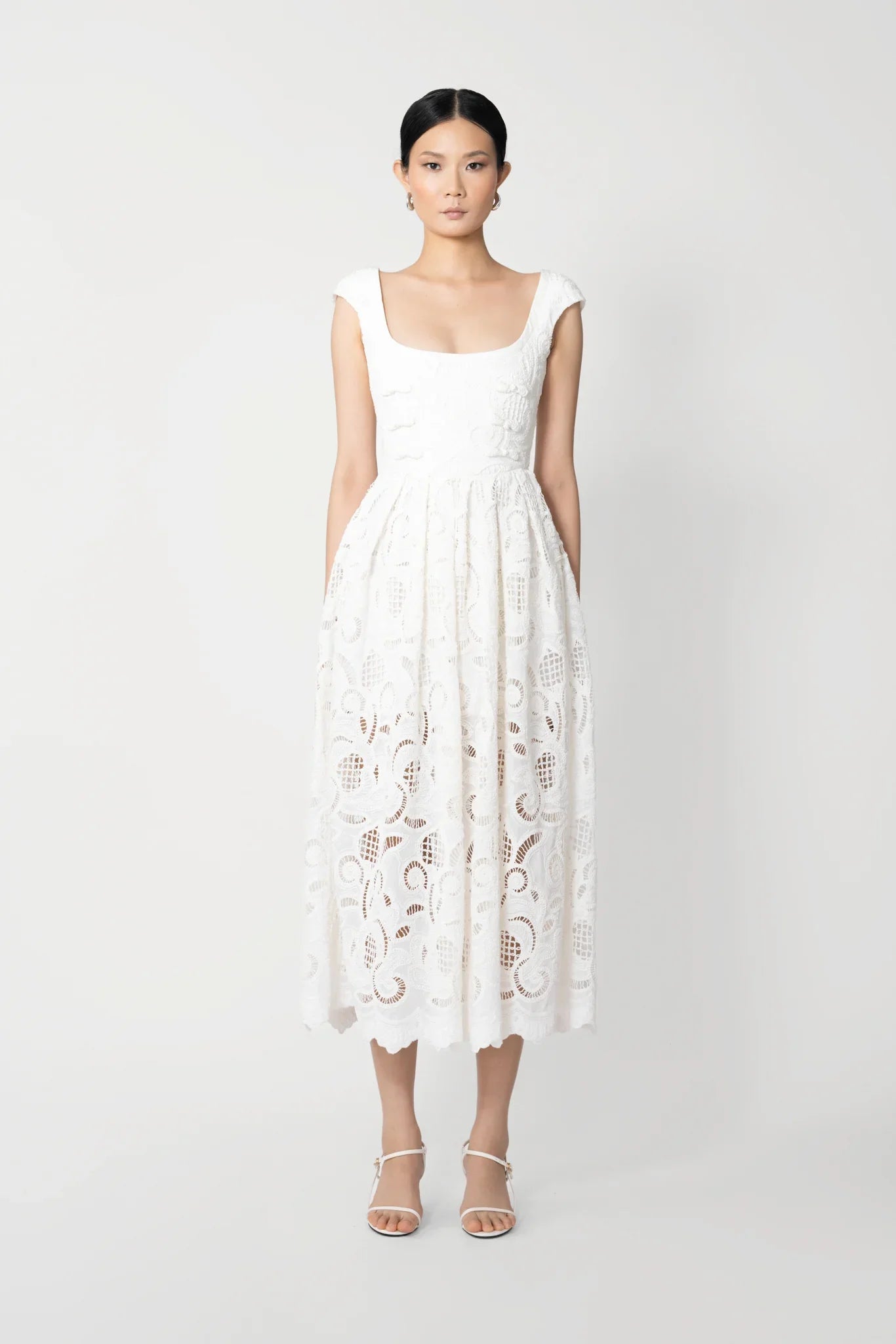 Holland Embroidered Lace Dress - White