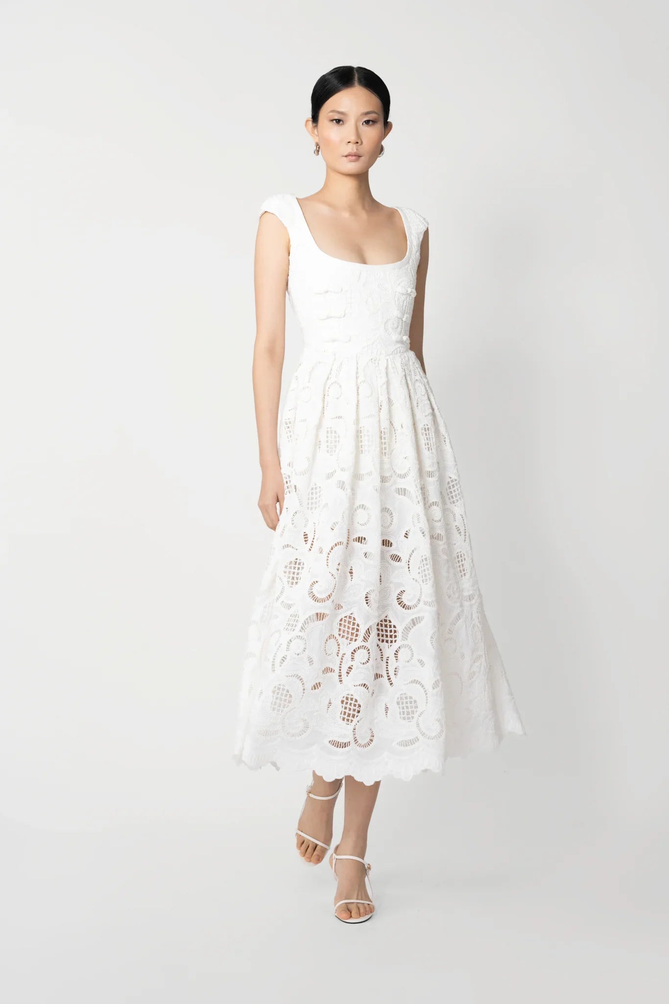 Holland Embroidered Lace Dress - White