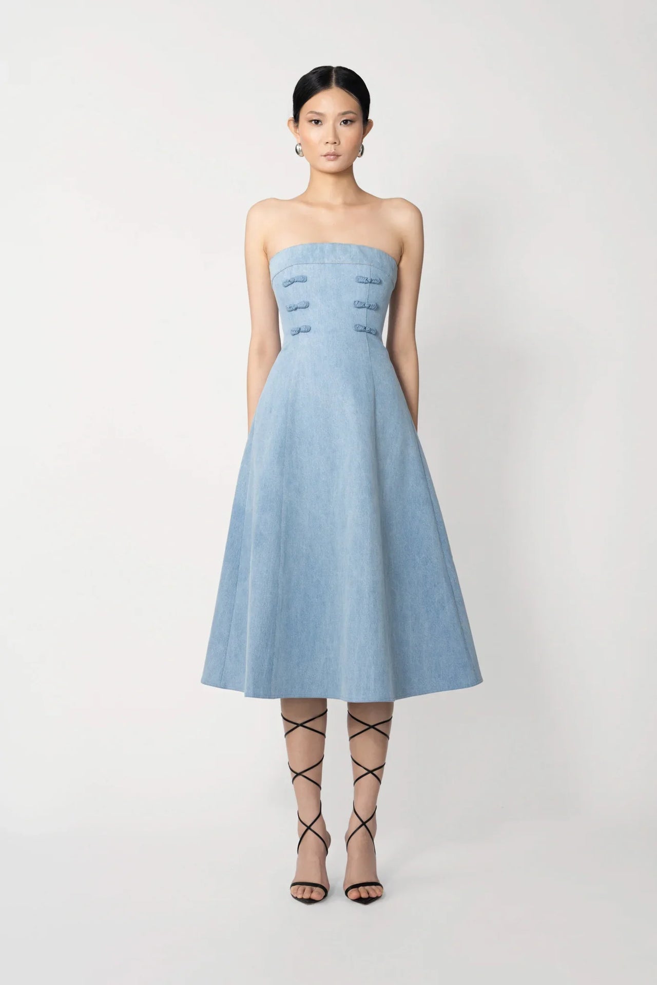 Twyla Denim Midi Dress - Light Denim