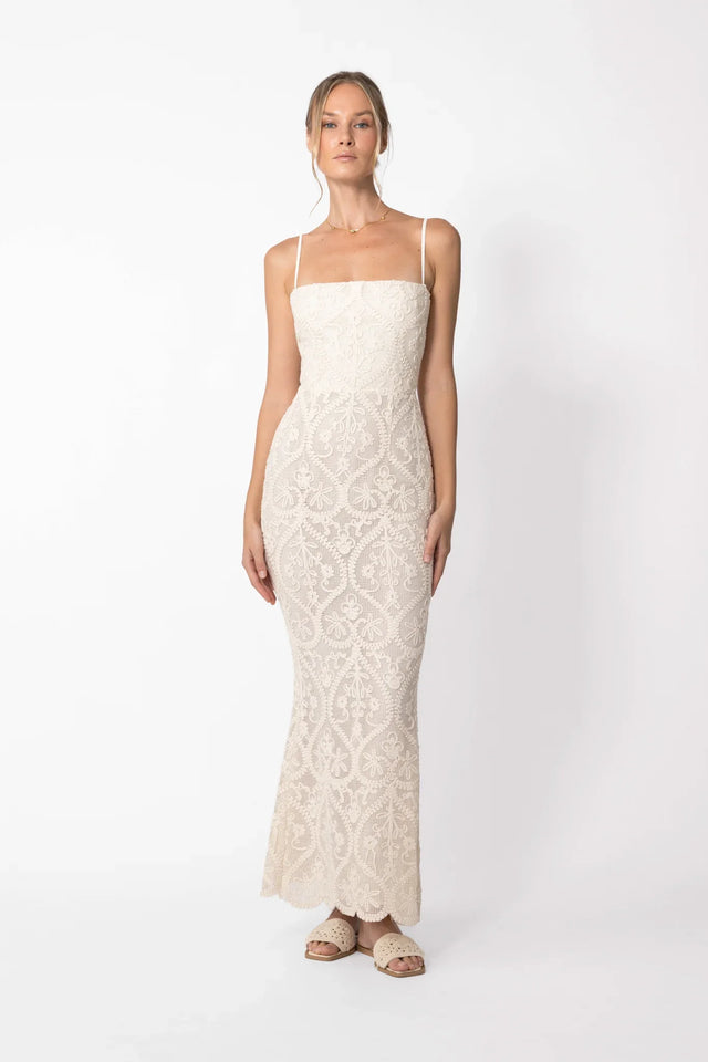 Amare Crochet Dress - Vanilla Cream