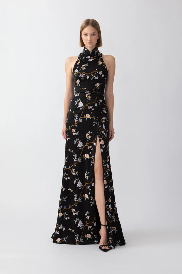 Ariana Embroidered Gown - Black