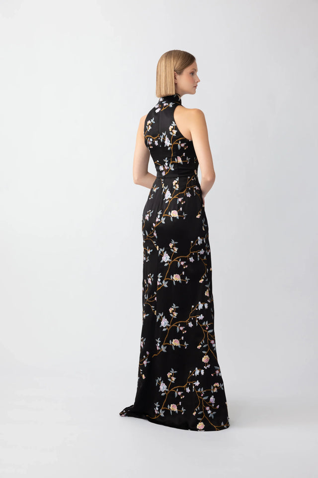 Ariana Embroidered Gown - Black