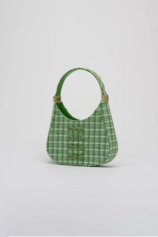 Mini Sau Tweed Mini Bag - Green Plaid