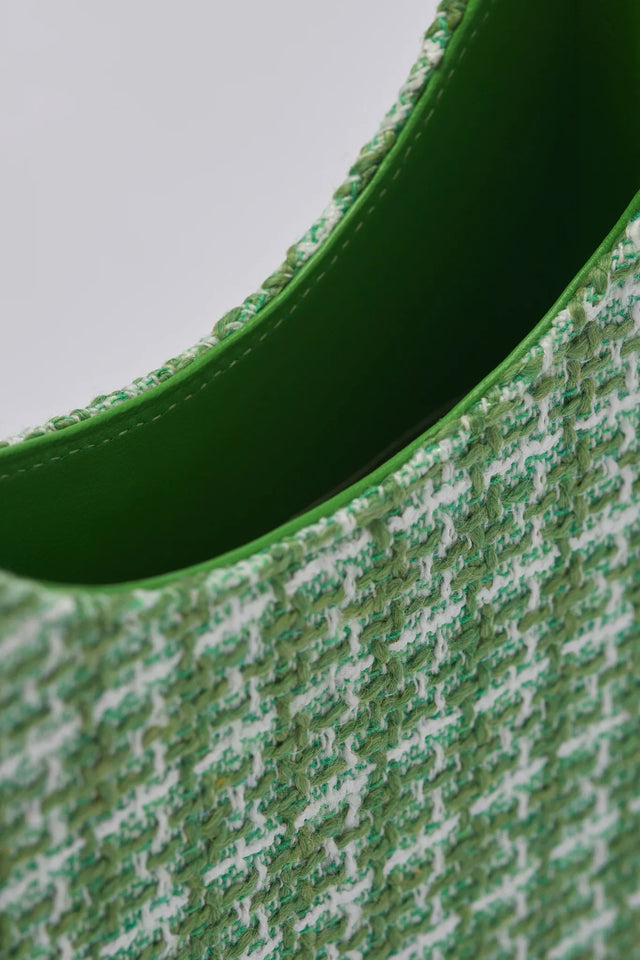 Mini Sau Tweed Mini Bag - Green Plaid