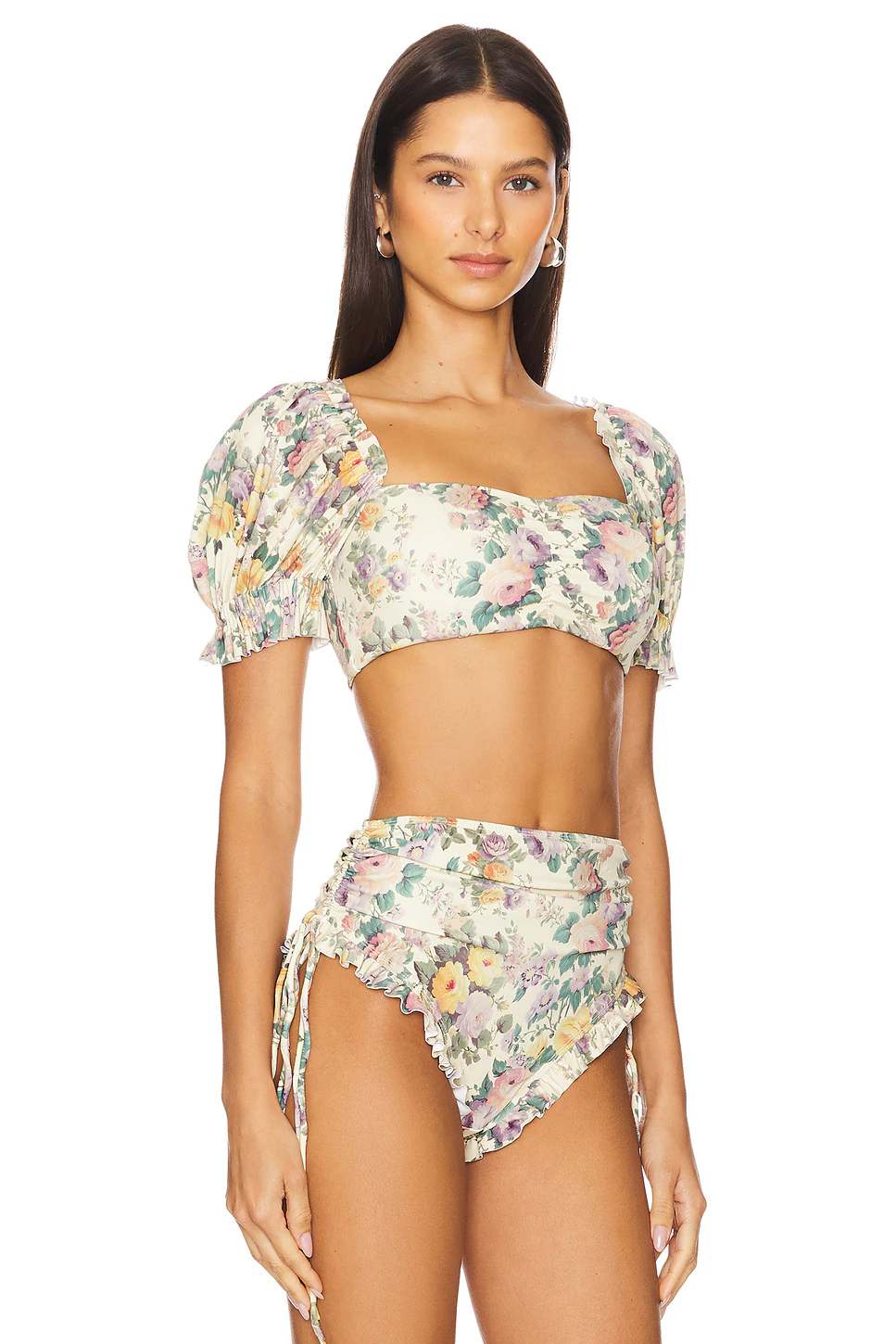 The Blonde Floral Babydoll Bikini Top