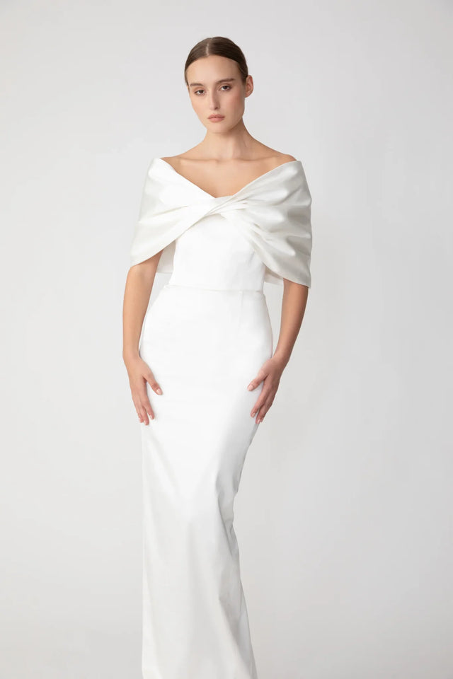Paloma Satin Gown - Ivory