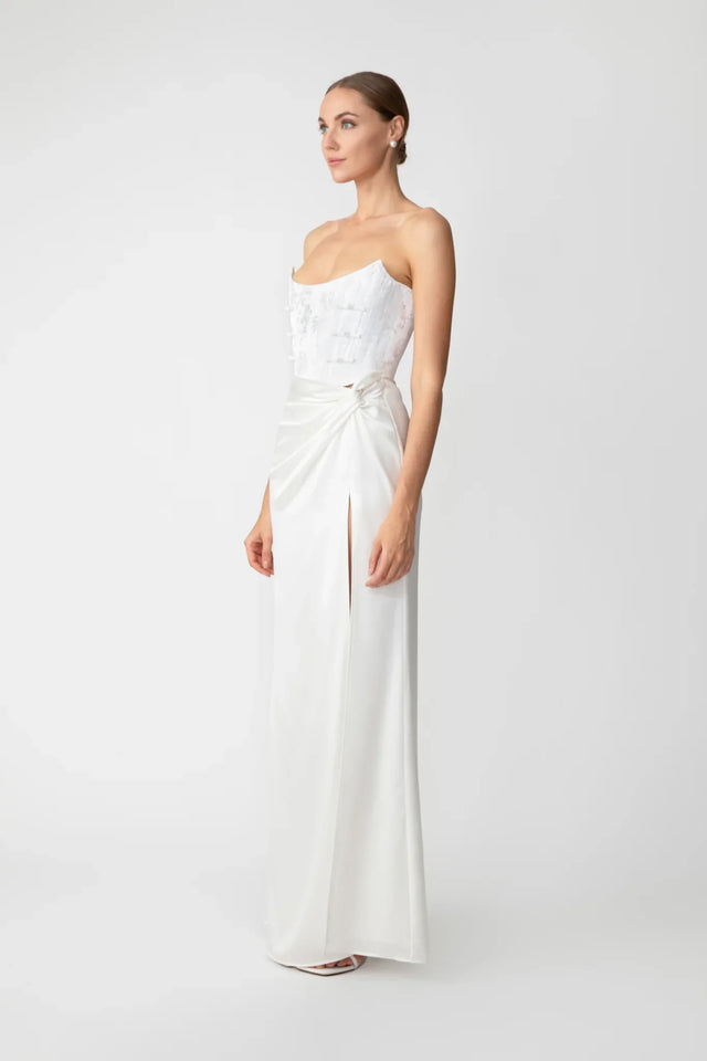 Julia Jacquard Gown - White