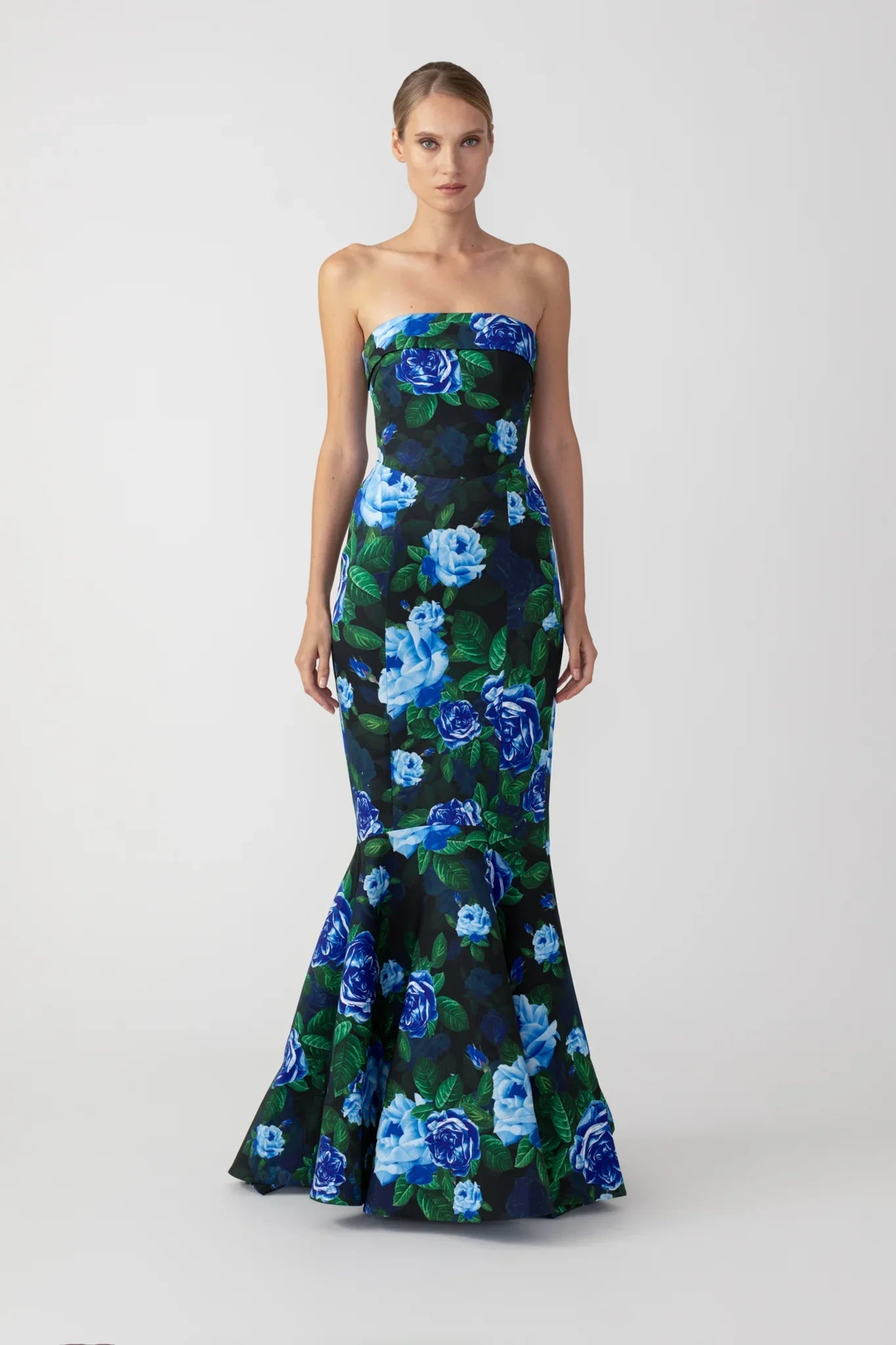 Winona Strapless Gown - Blue Multi