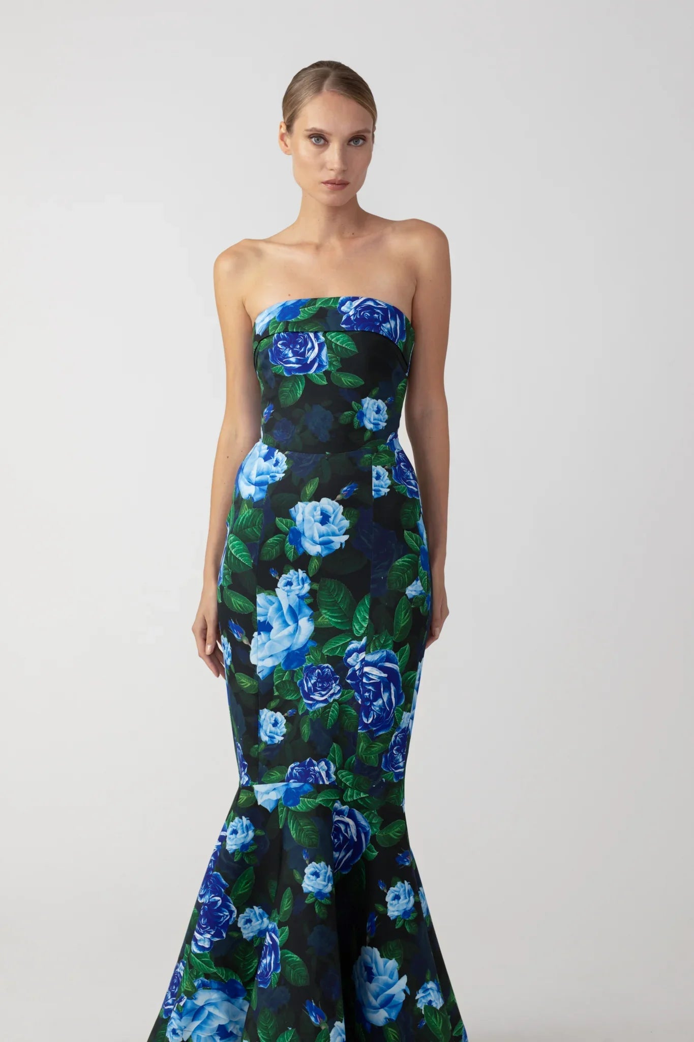 Winona Strapless Gown - Blue Multi