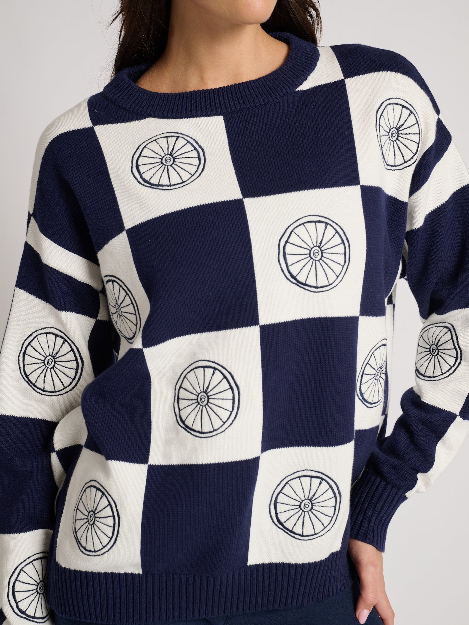 Riley Crewneck Wheel Sweater | Ellsworth & Ivey
