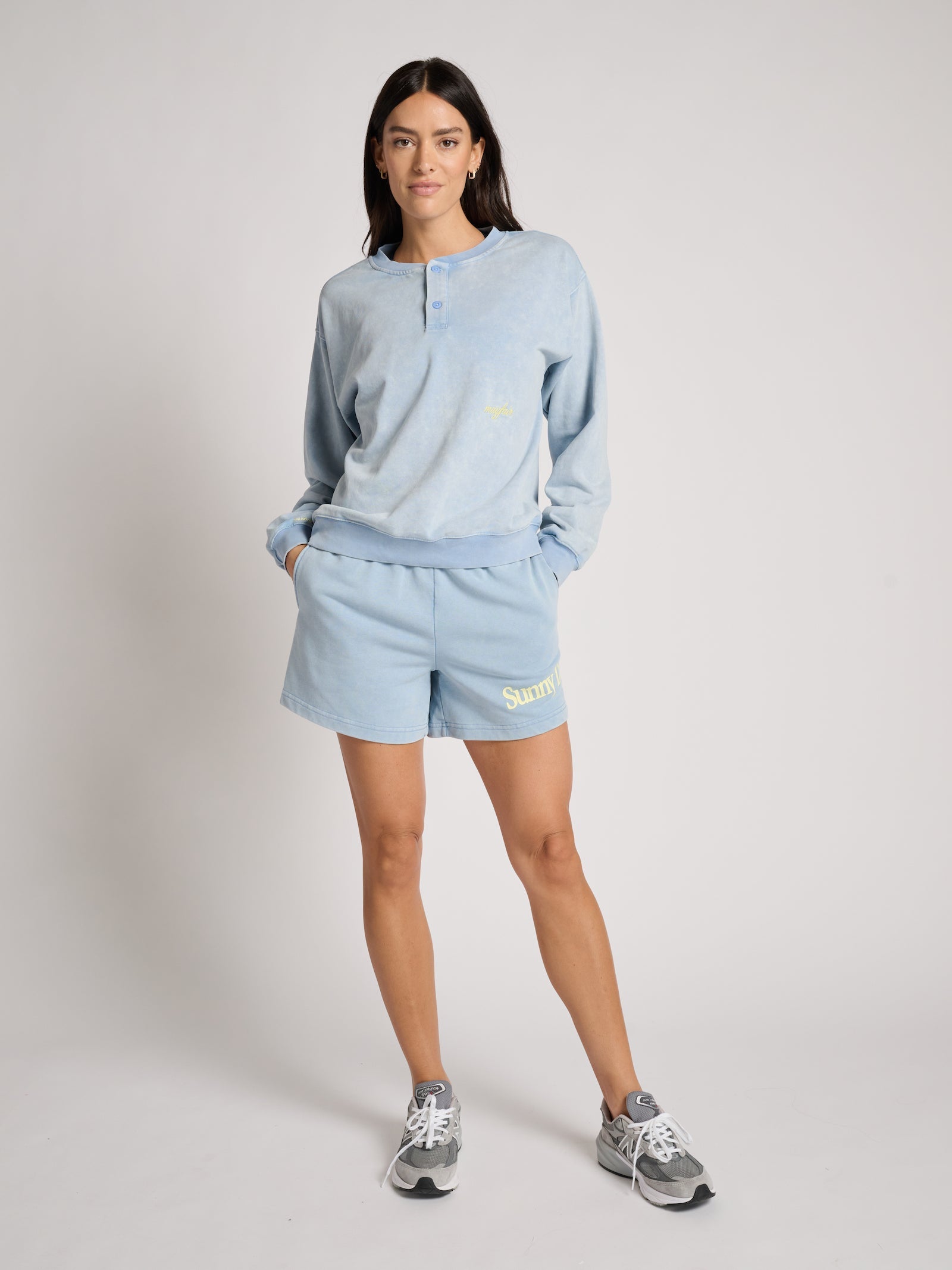 Sunny Days Are Coming Henley Sweatshirt | The Mayfair Group