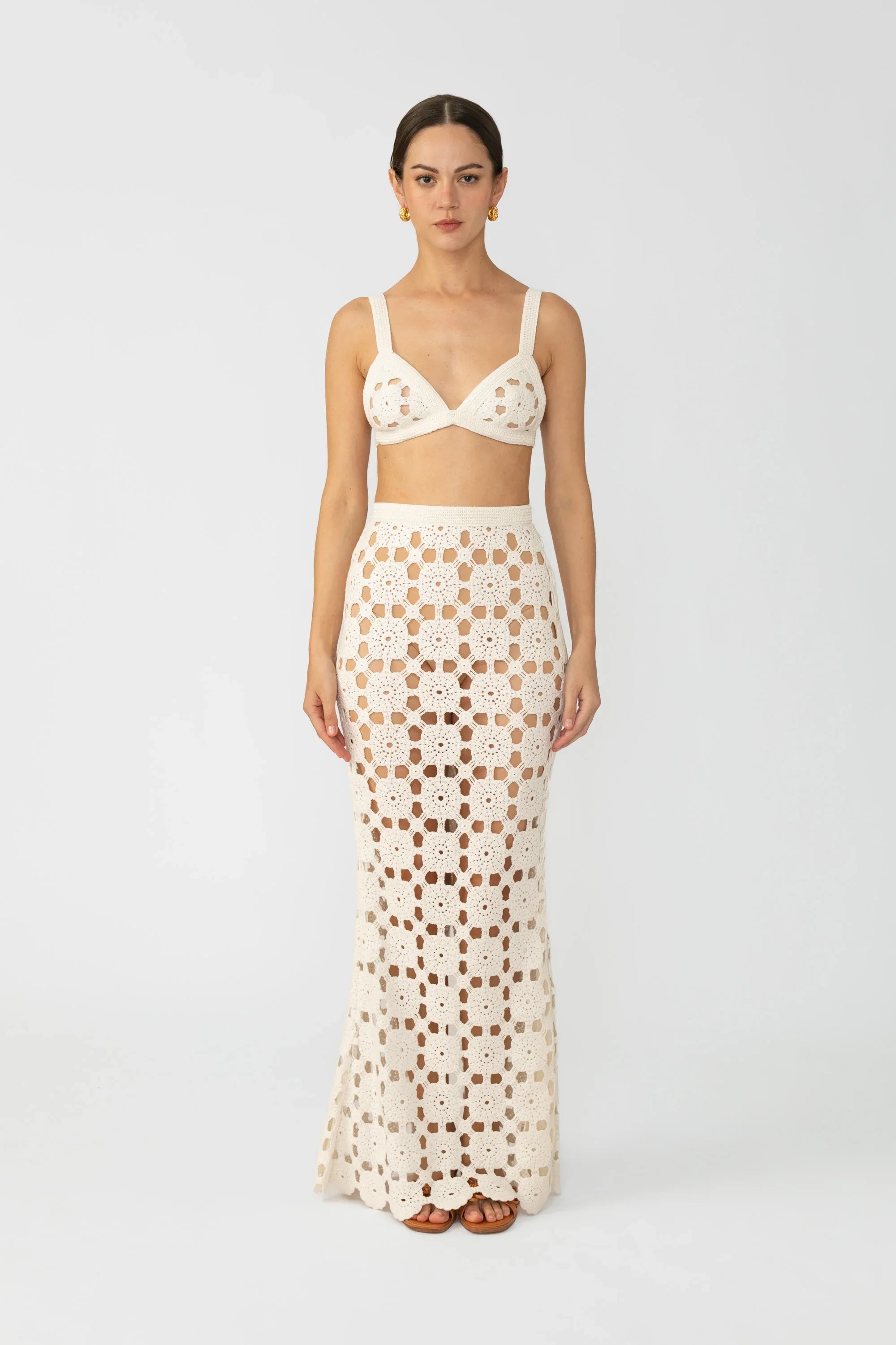 Myko Crochet Skirt - White