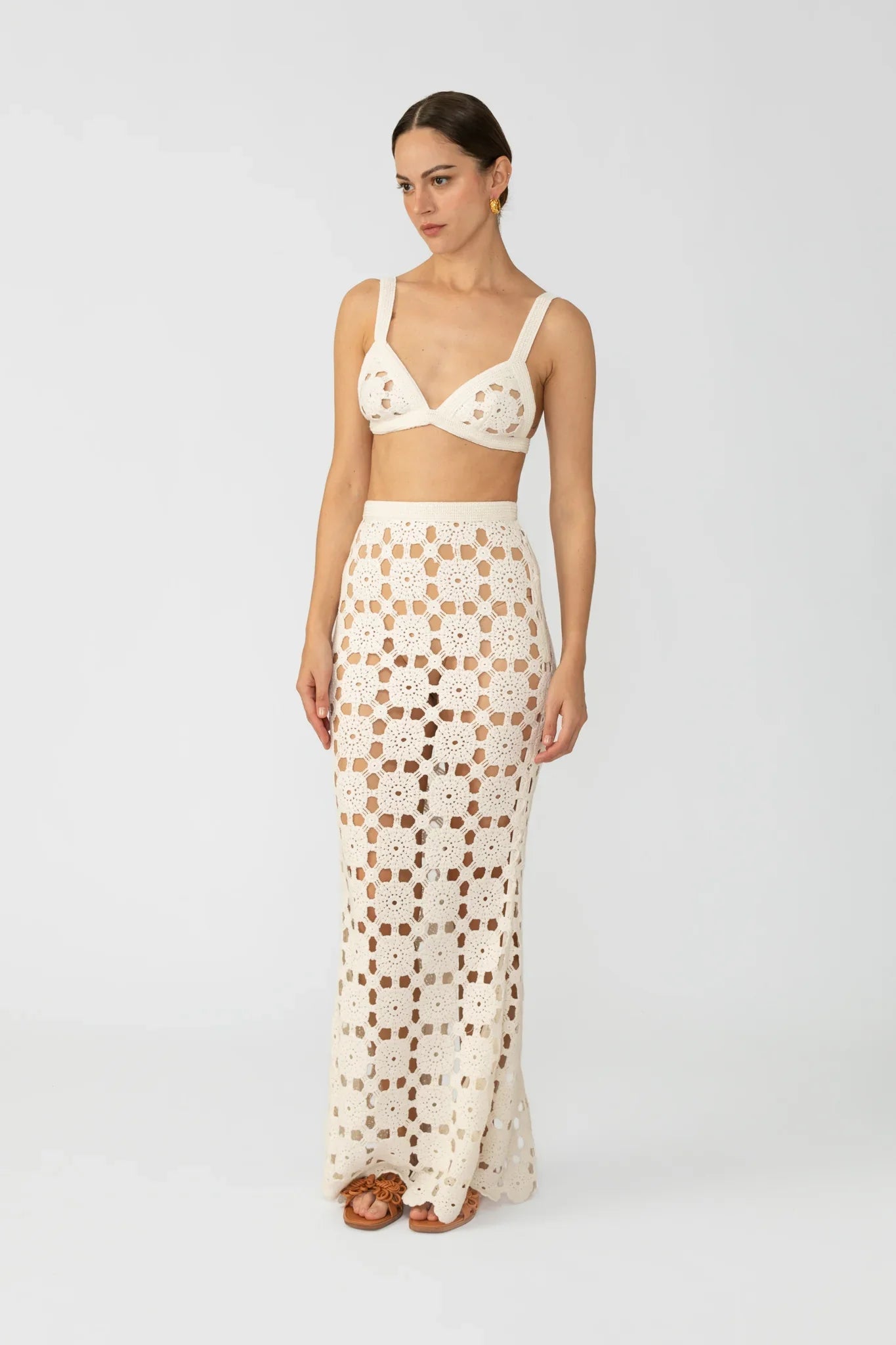 Myko Crochet Skirt - White