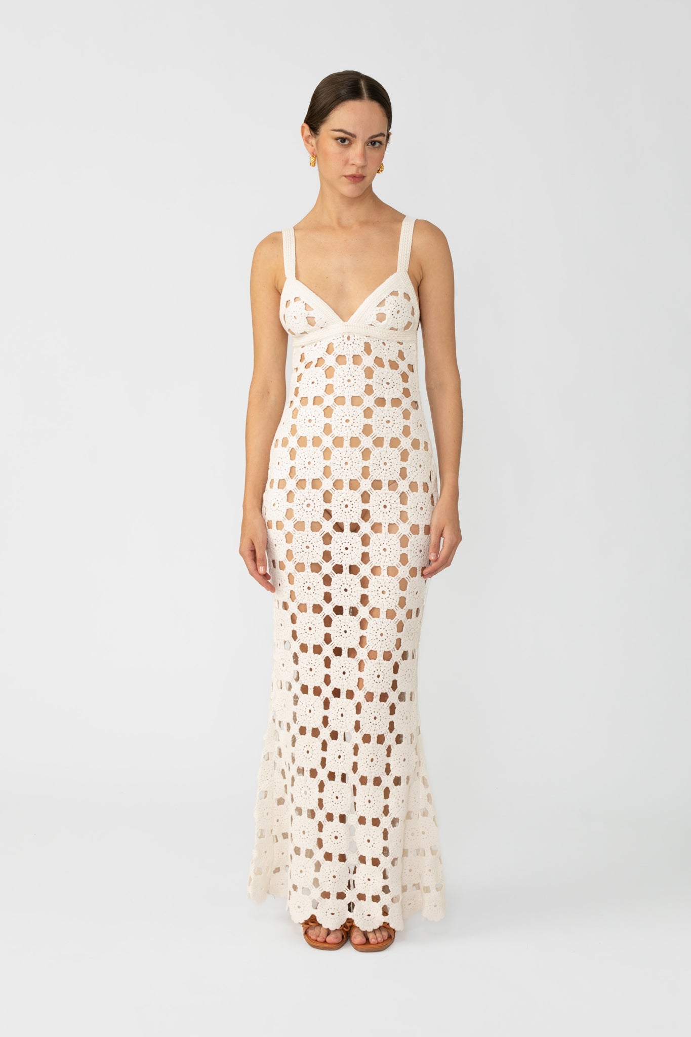 Mila Crochet Dress - White