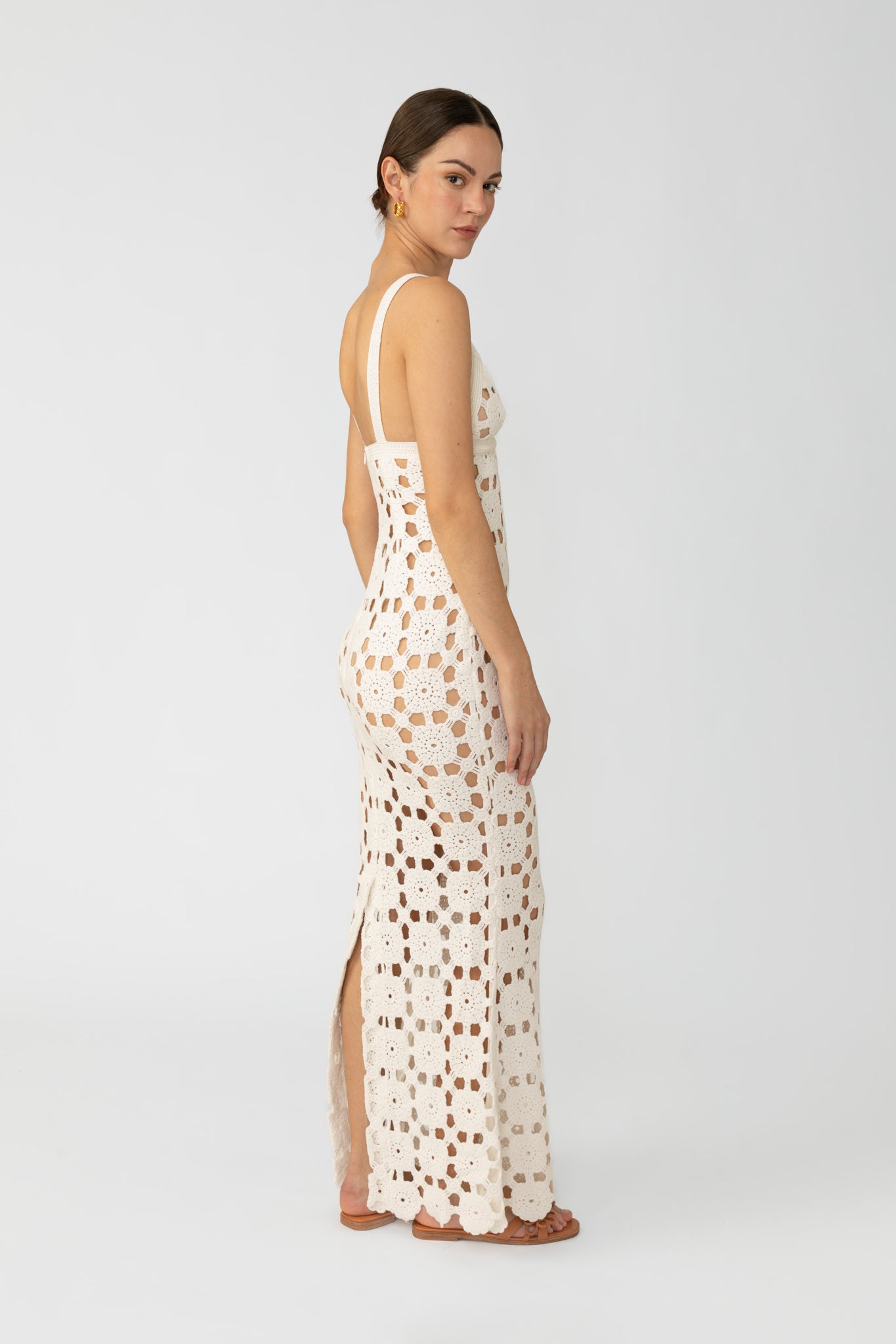 Mila Crochet Dress - White