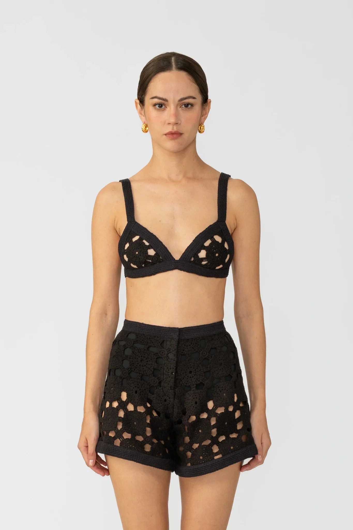 Myko Crochet Bralette - Black