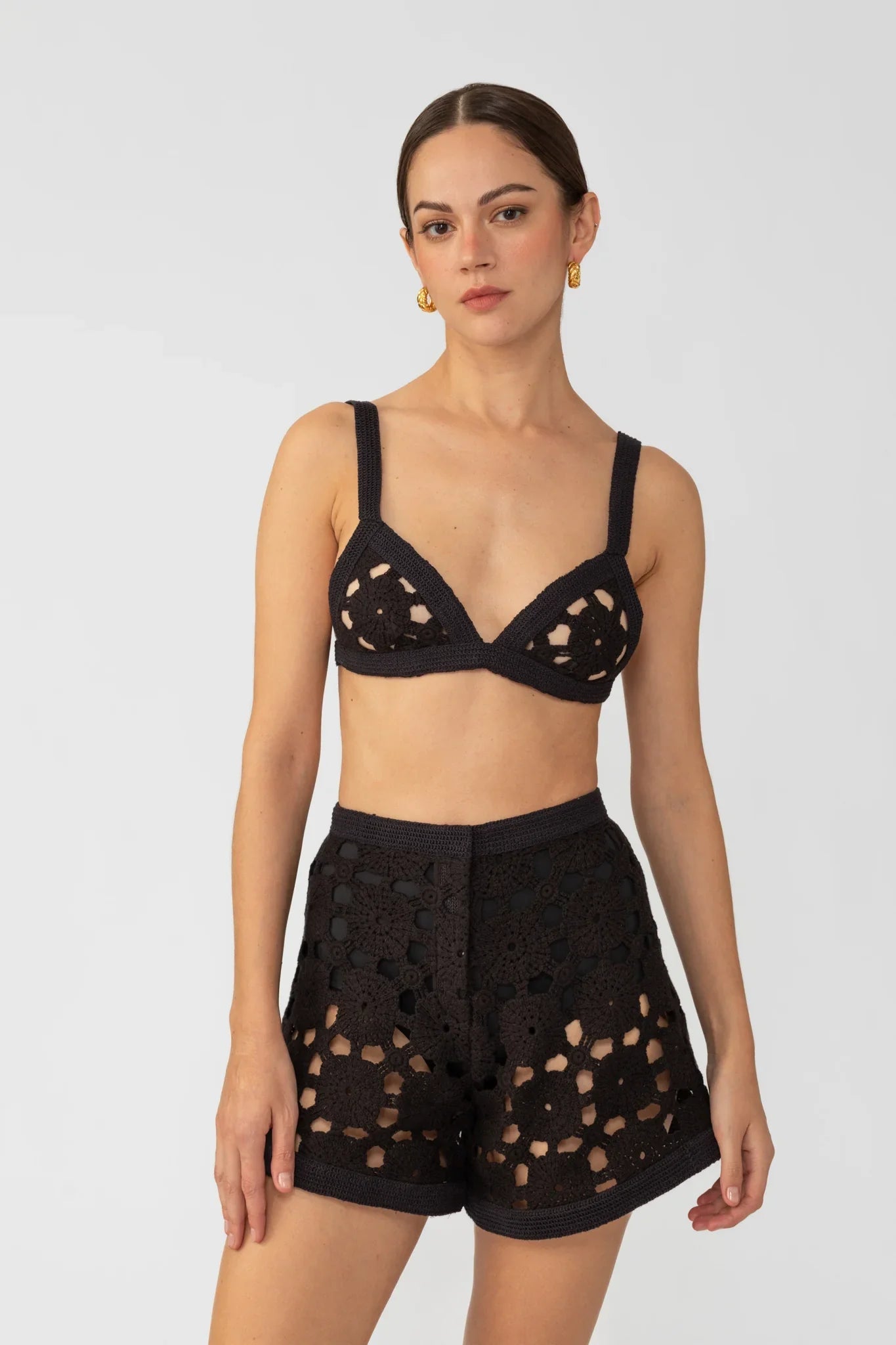 Myko Crochet Bralette - Black