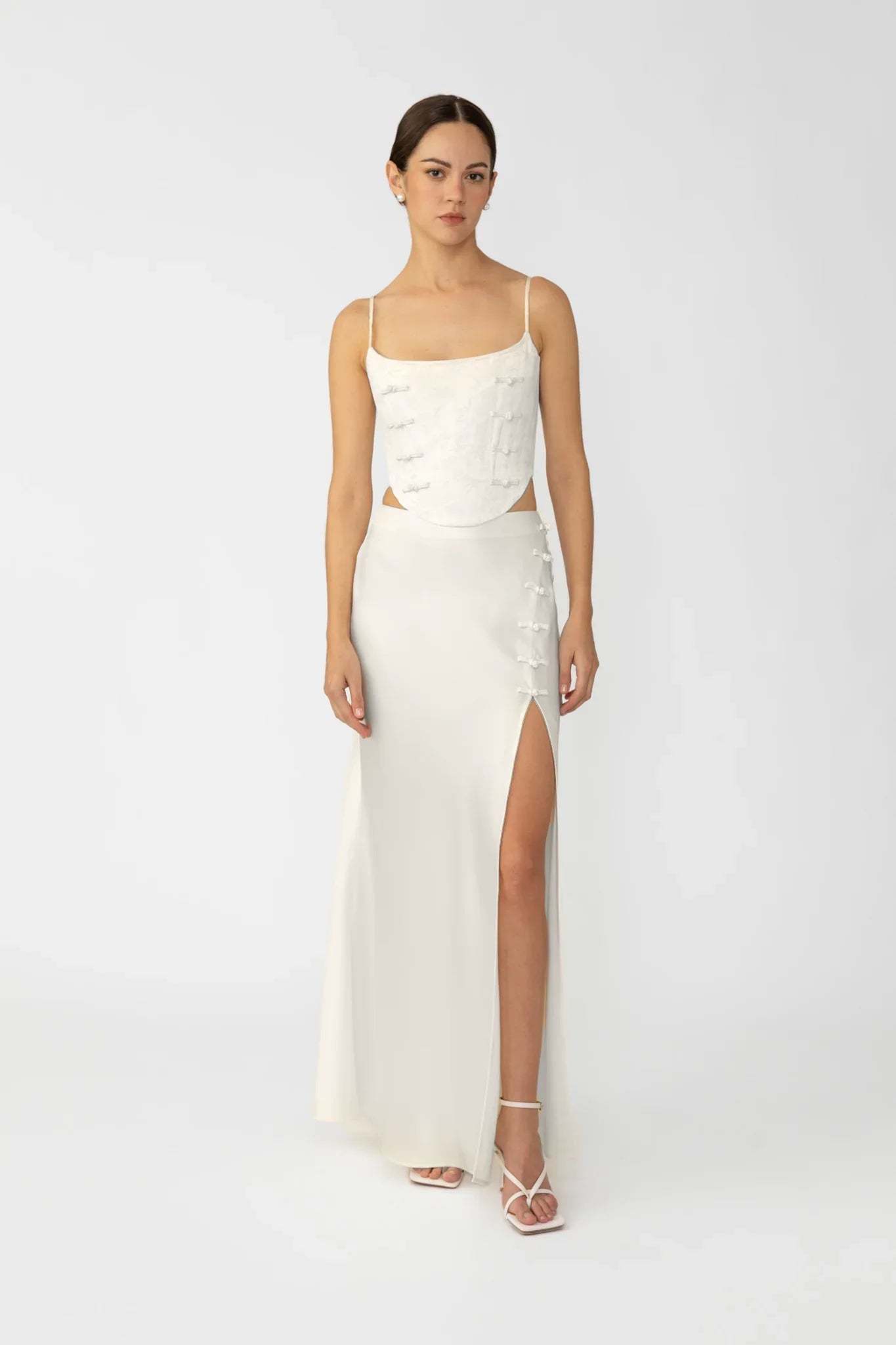 Pia Satin Skirt - Ivory