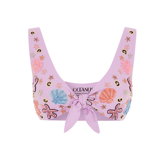 Orla Tie In The Middle Bikini Top Lilac