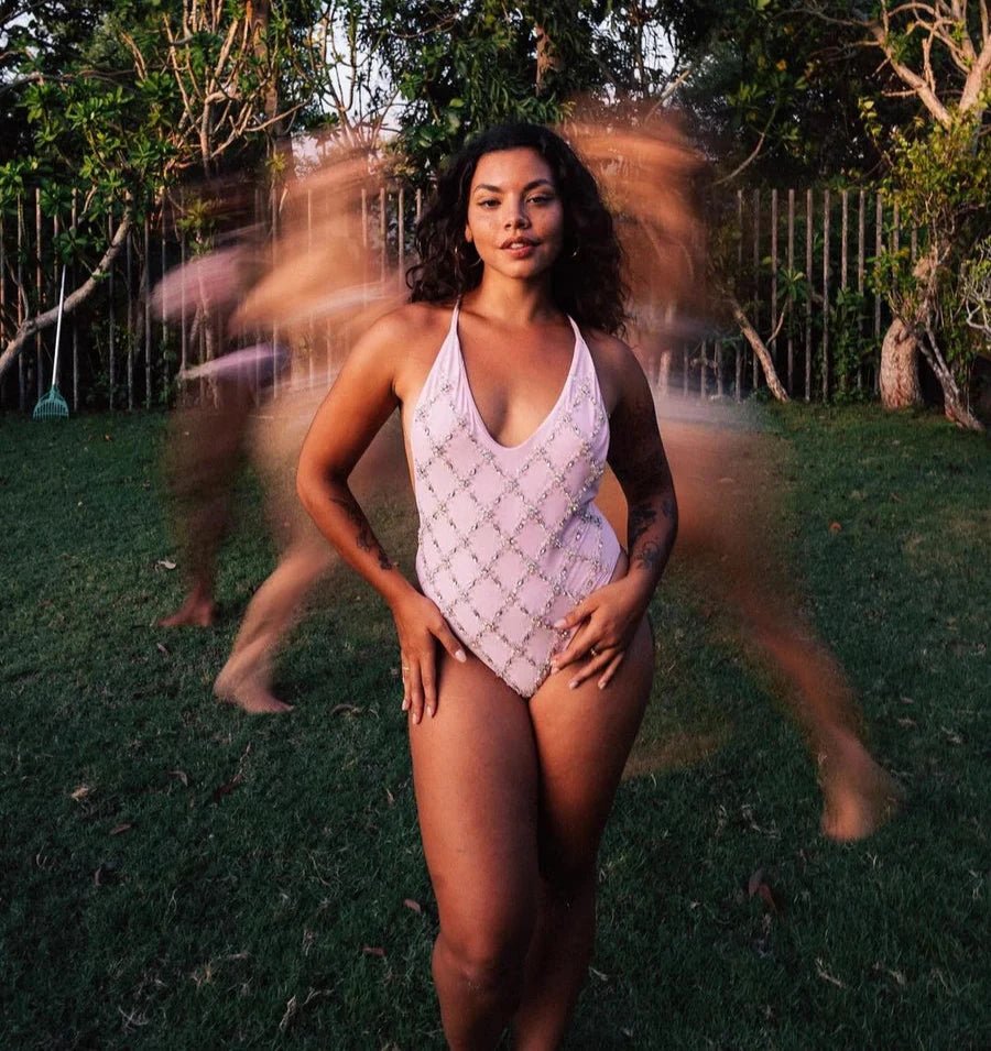 Rose Elegant High Cut Leg Swimsuit Pink