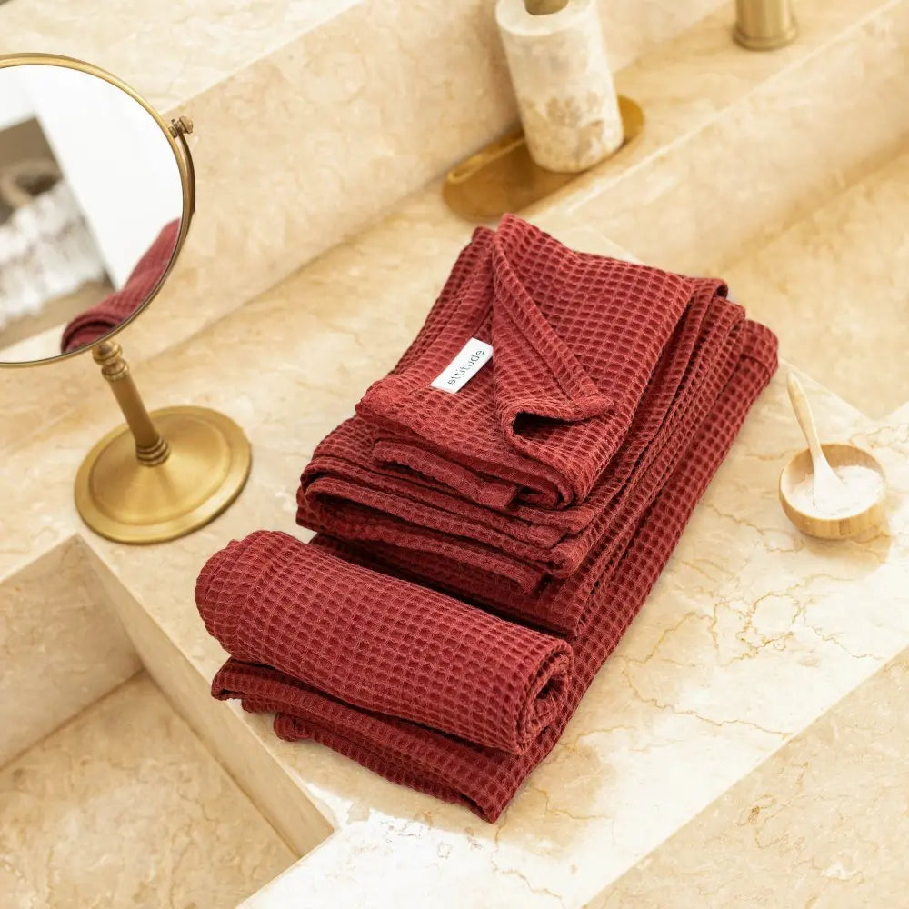 Bamboo Waffle Towels | Sumac