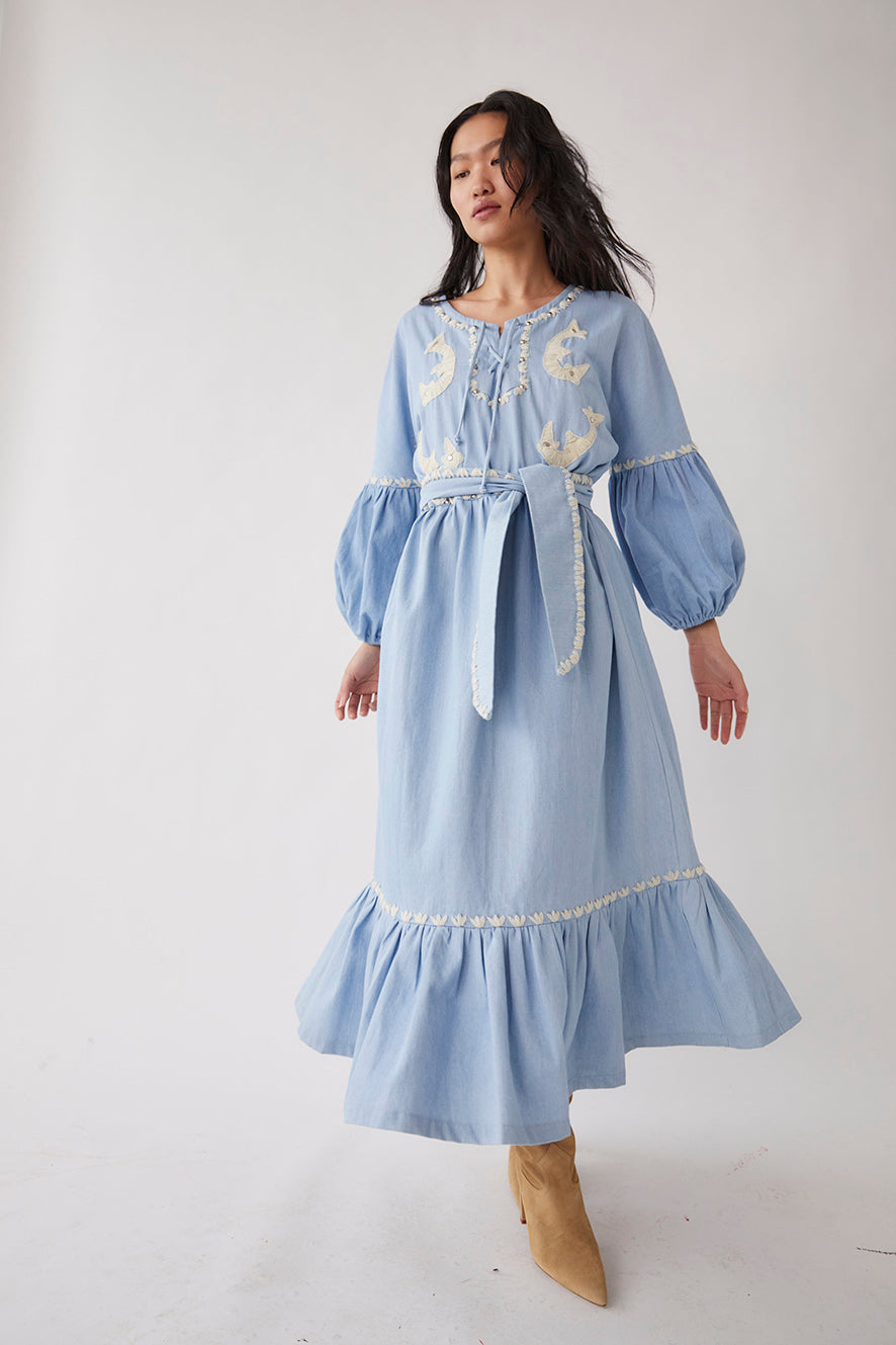 Lesly Denim Maxi Dress
