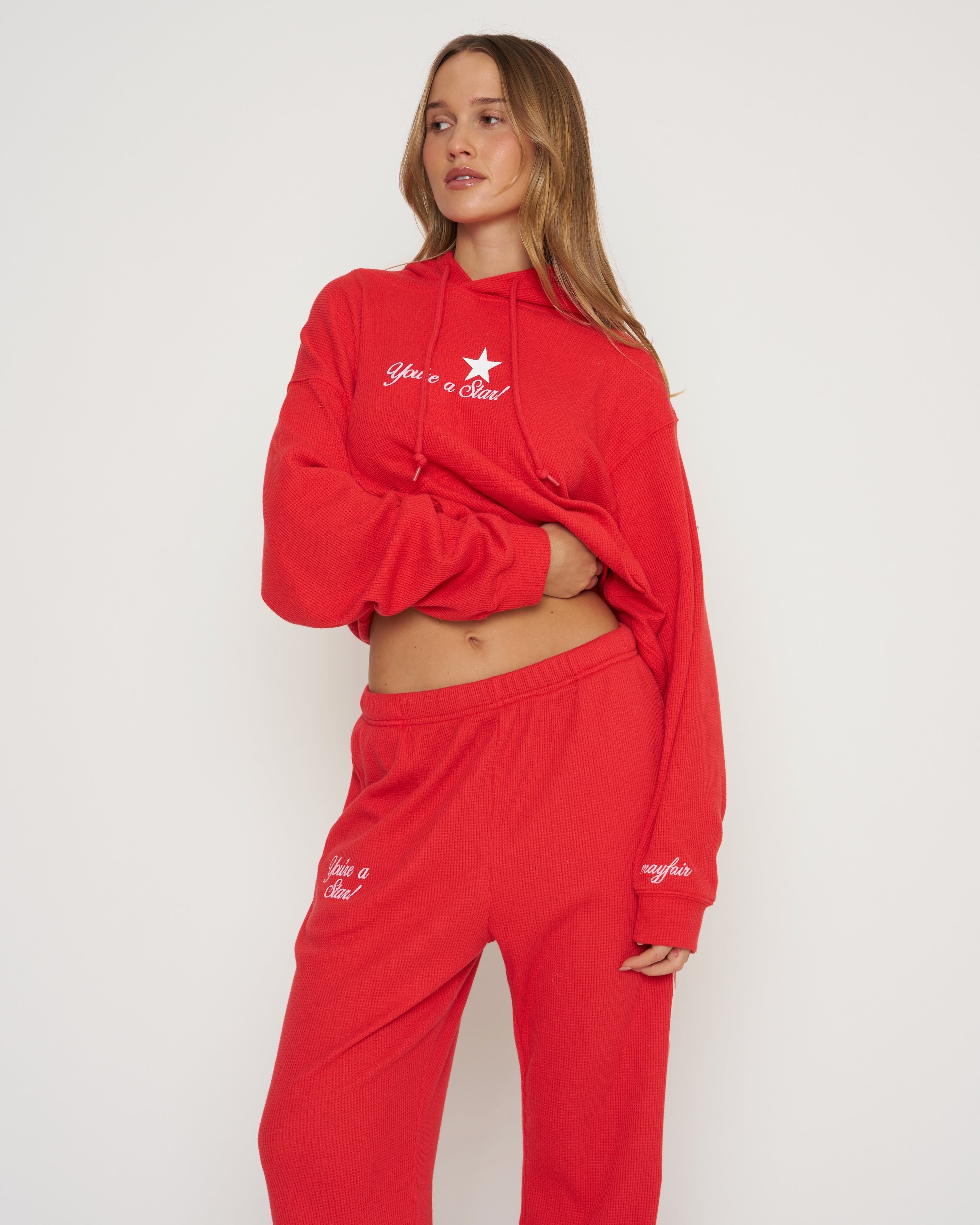 You Are A Star Waffle Wide Leg Sweatpants