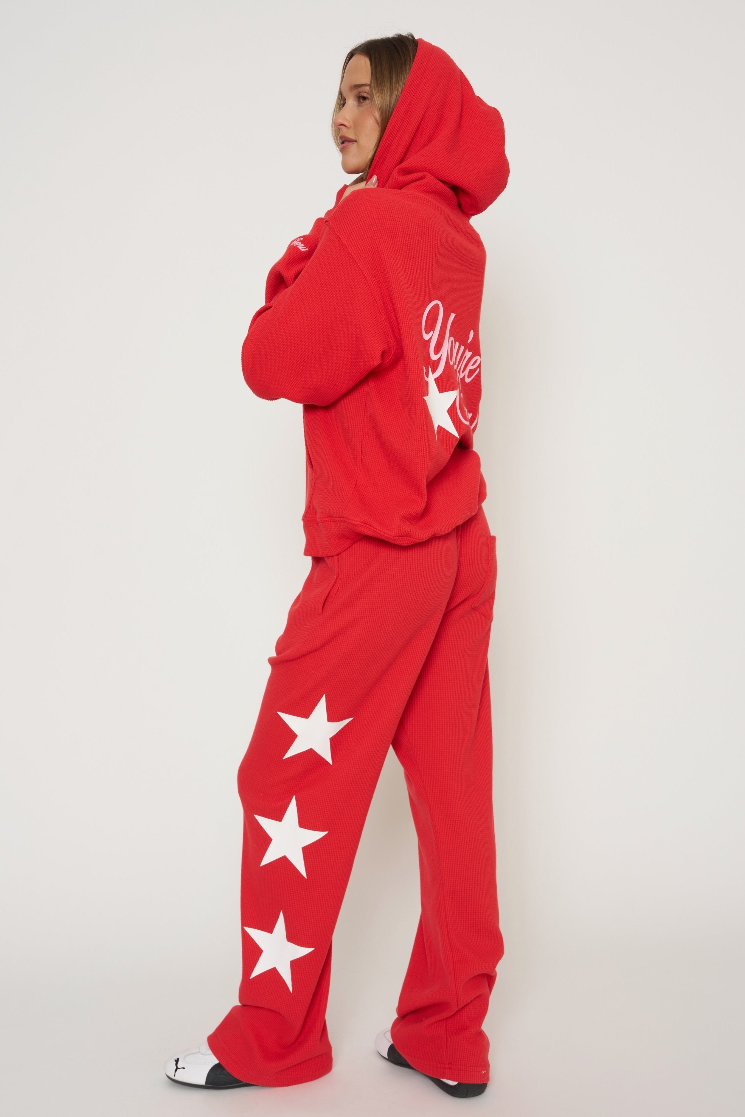 You Are A Star Waffle Wide Leg Sweatpants