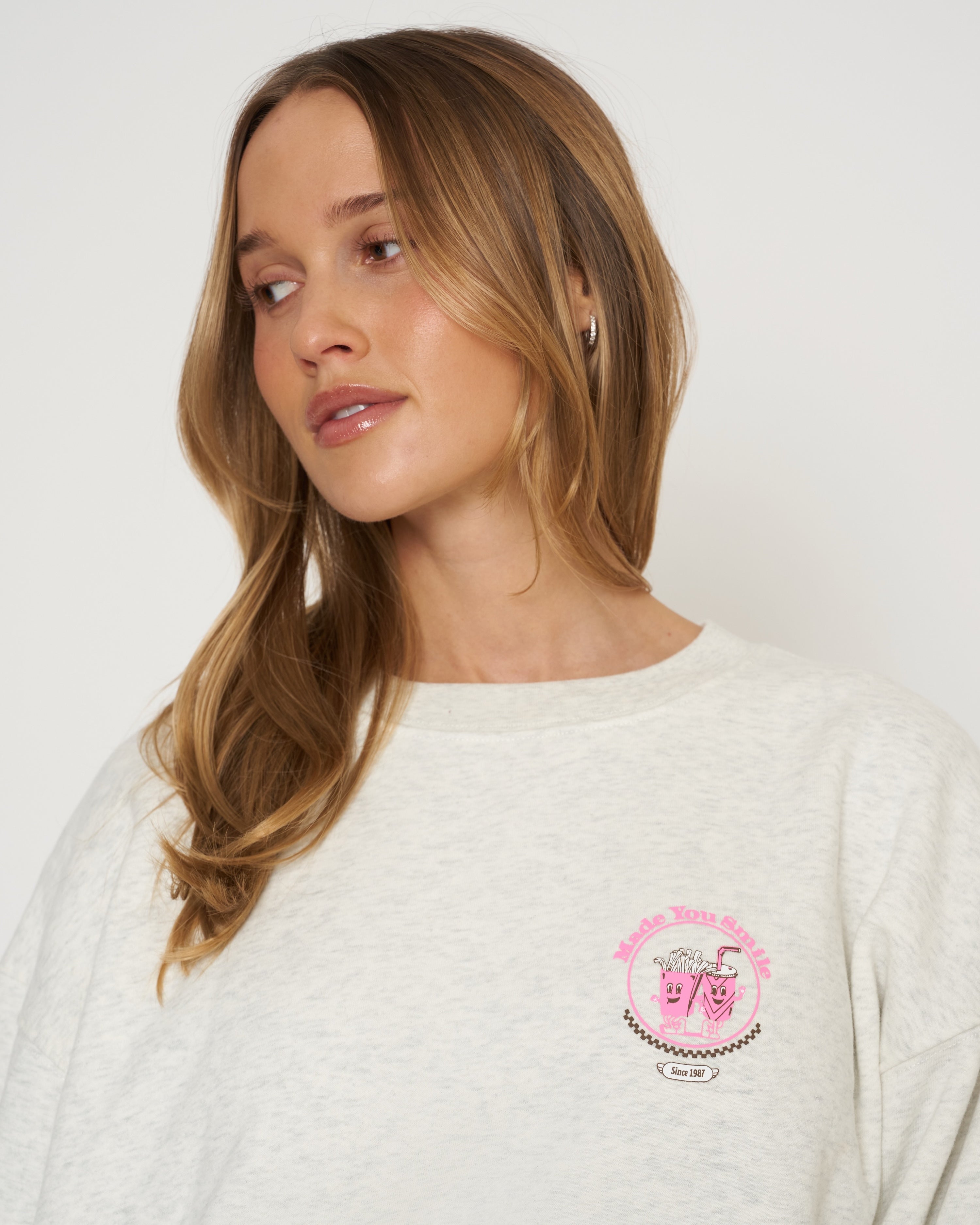 Made You Smile Grey Crewneck