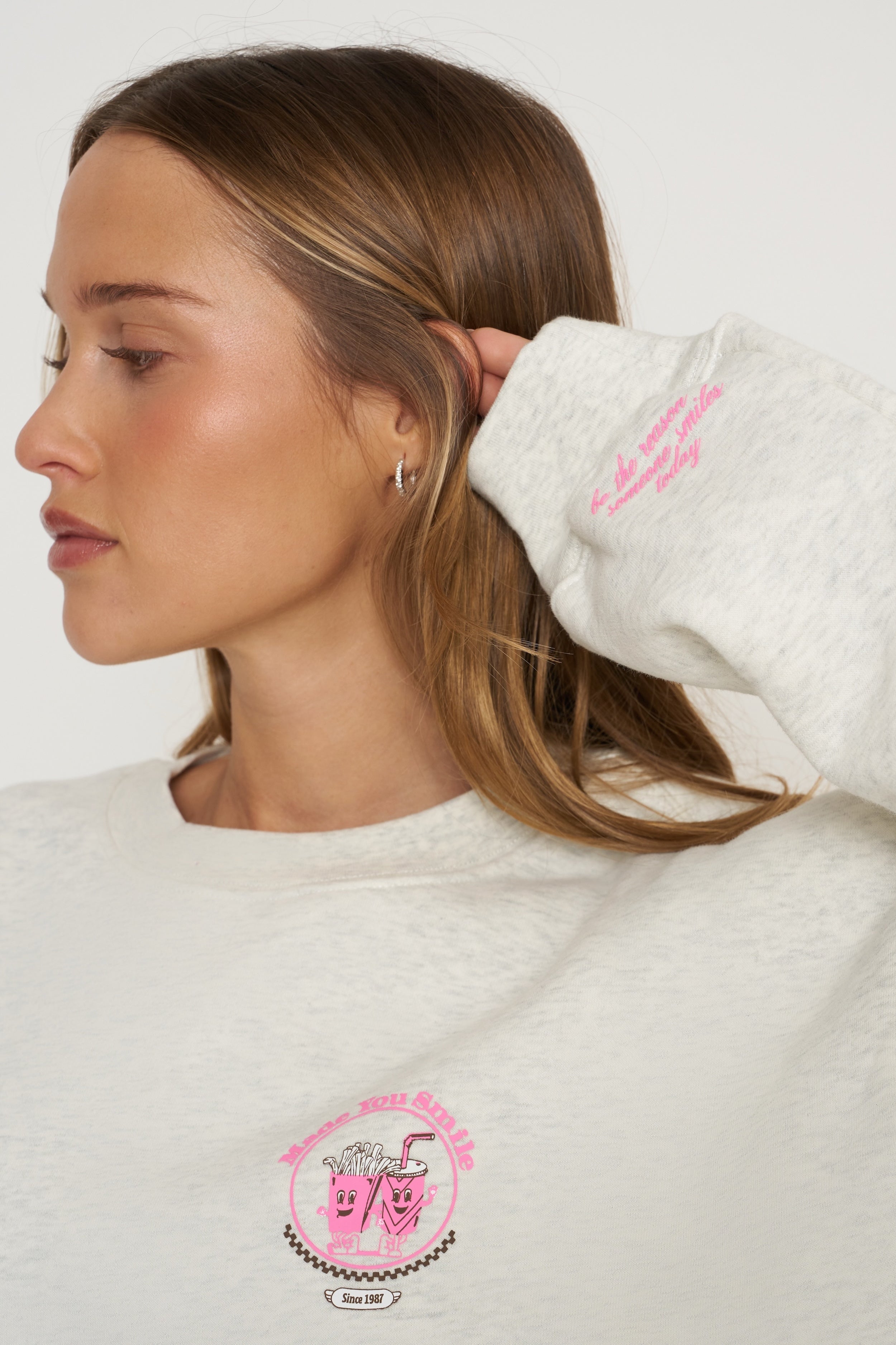 Made You Smile Grey Crewneck