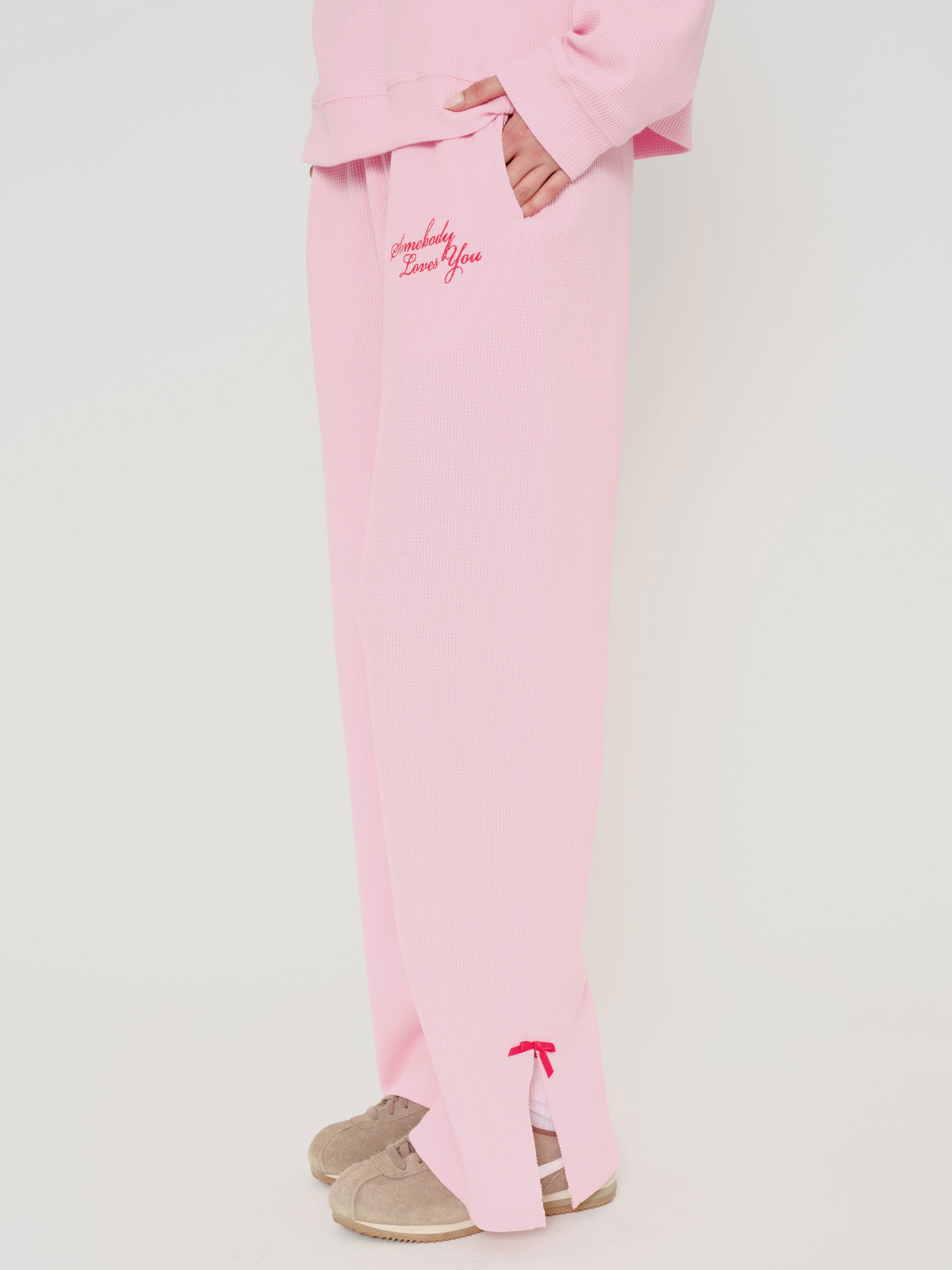 Somebody Loves You Waffle Wide Leg Pant