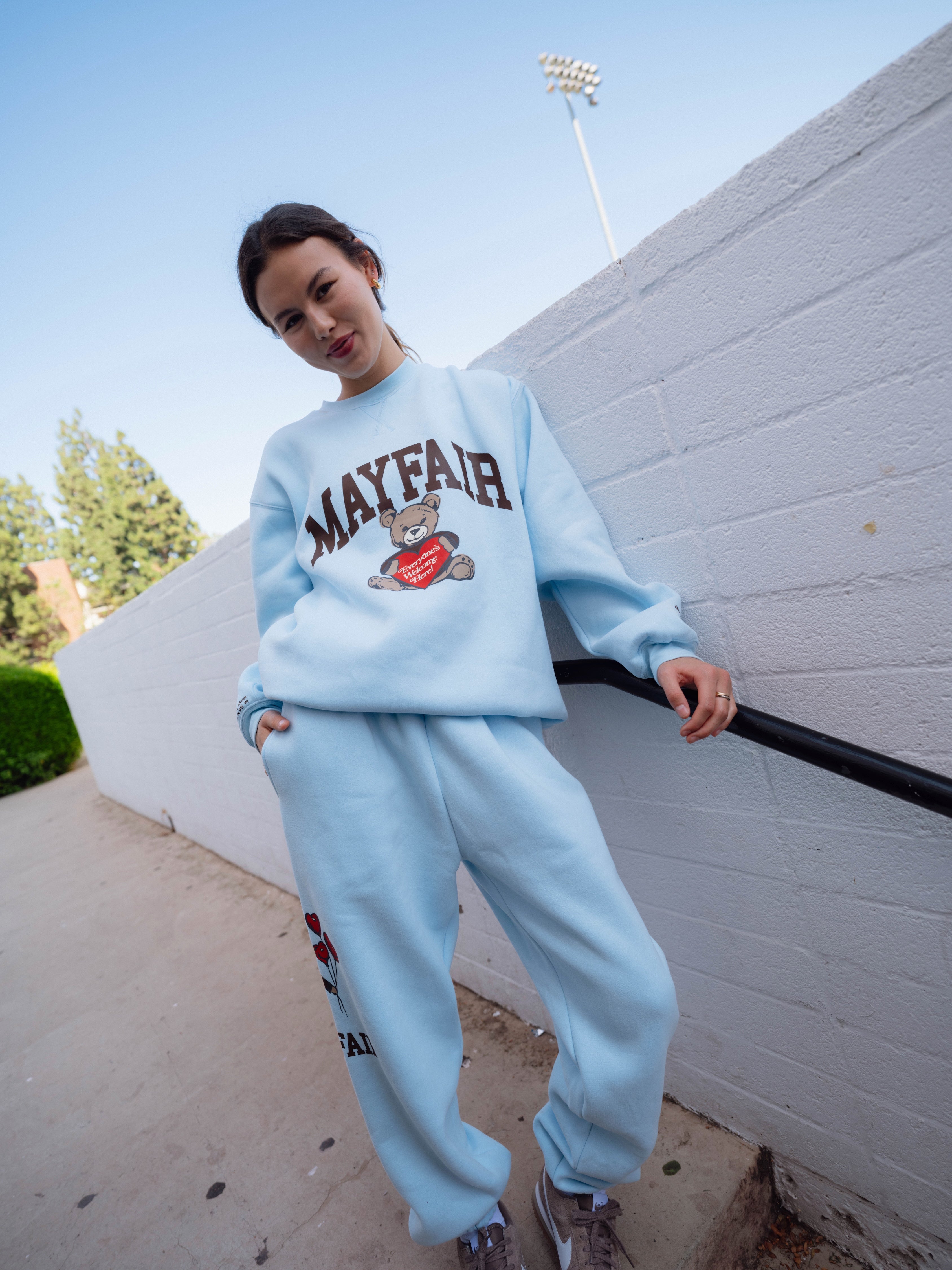 Everyone's Welcome Here Sky Blue Sweatpants