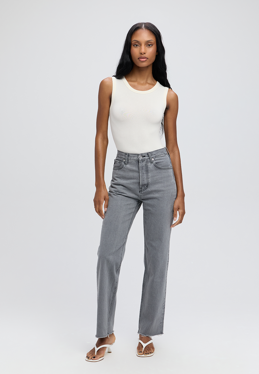 Tyler High Rise Straight - Chalk