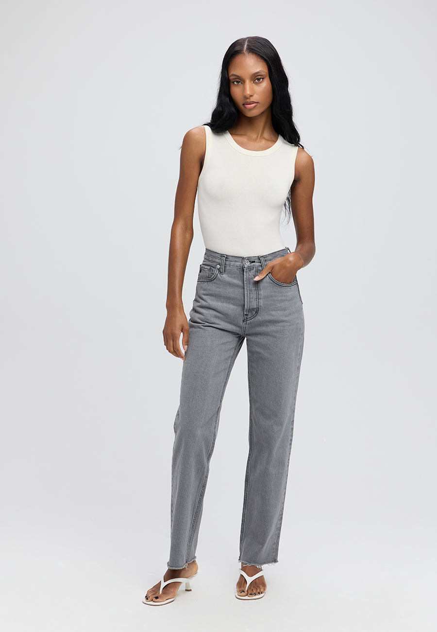 Tyler High Rise Straight - Chalk