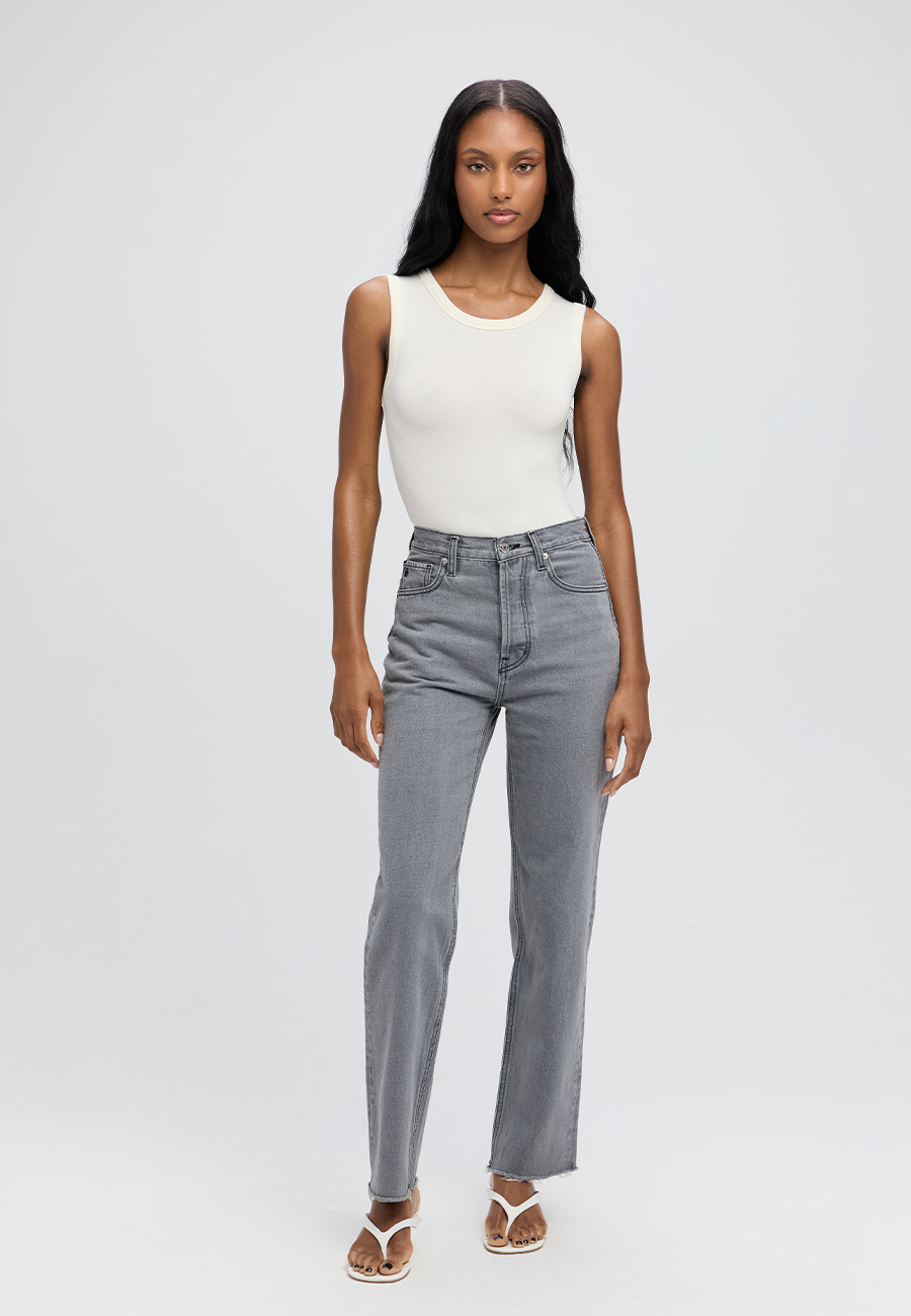 Tyler High Rise Straight - Chalk