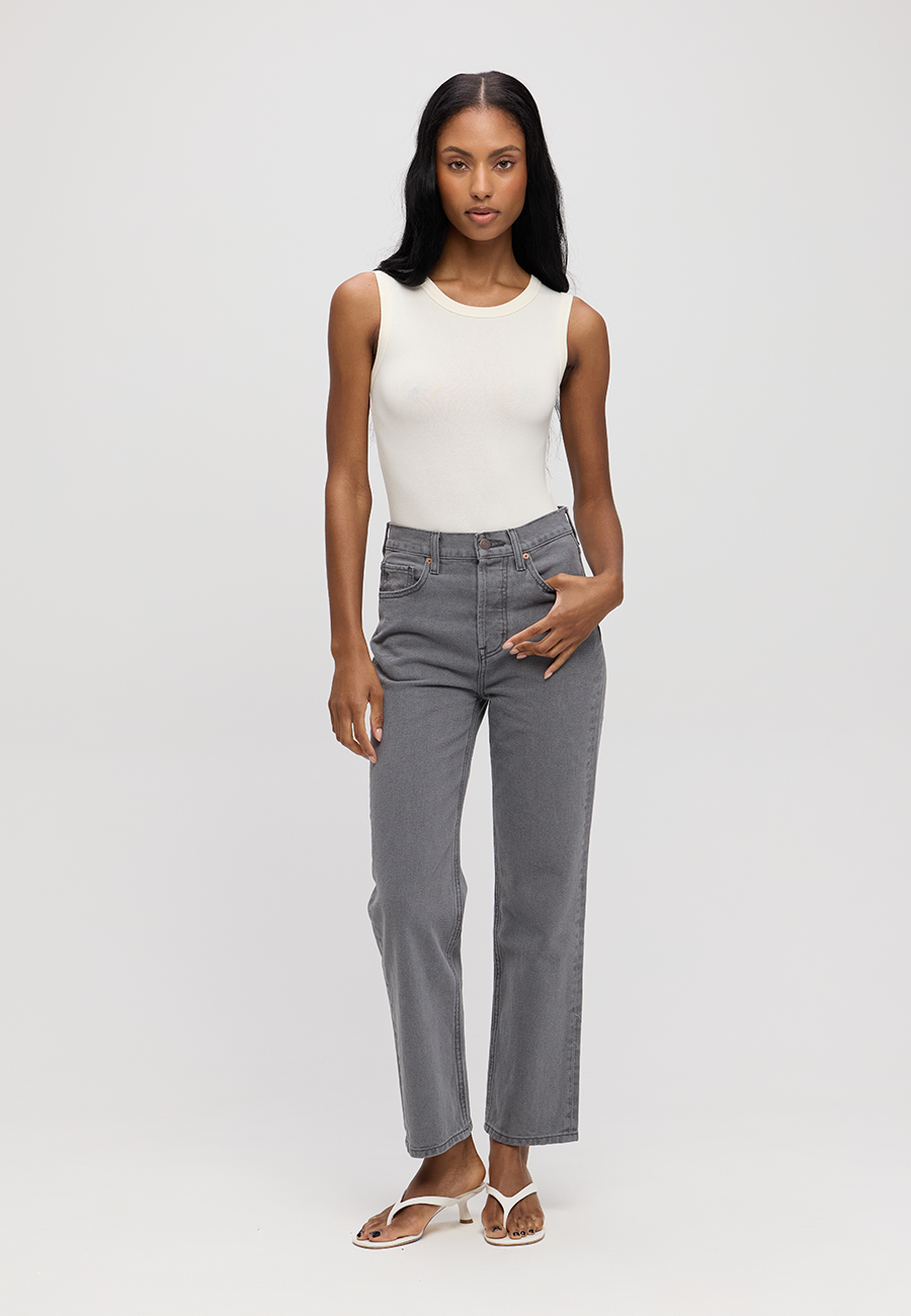 Tyler High Rise Straight - Moonstone