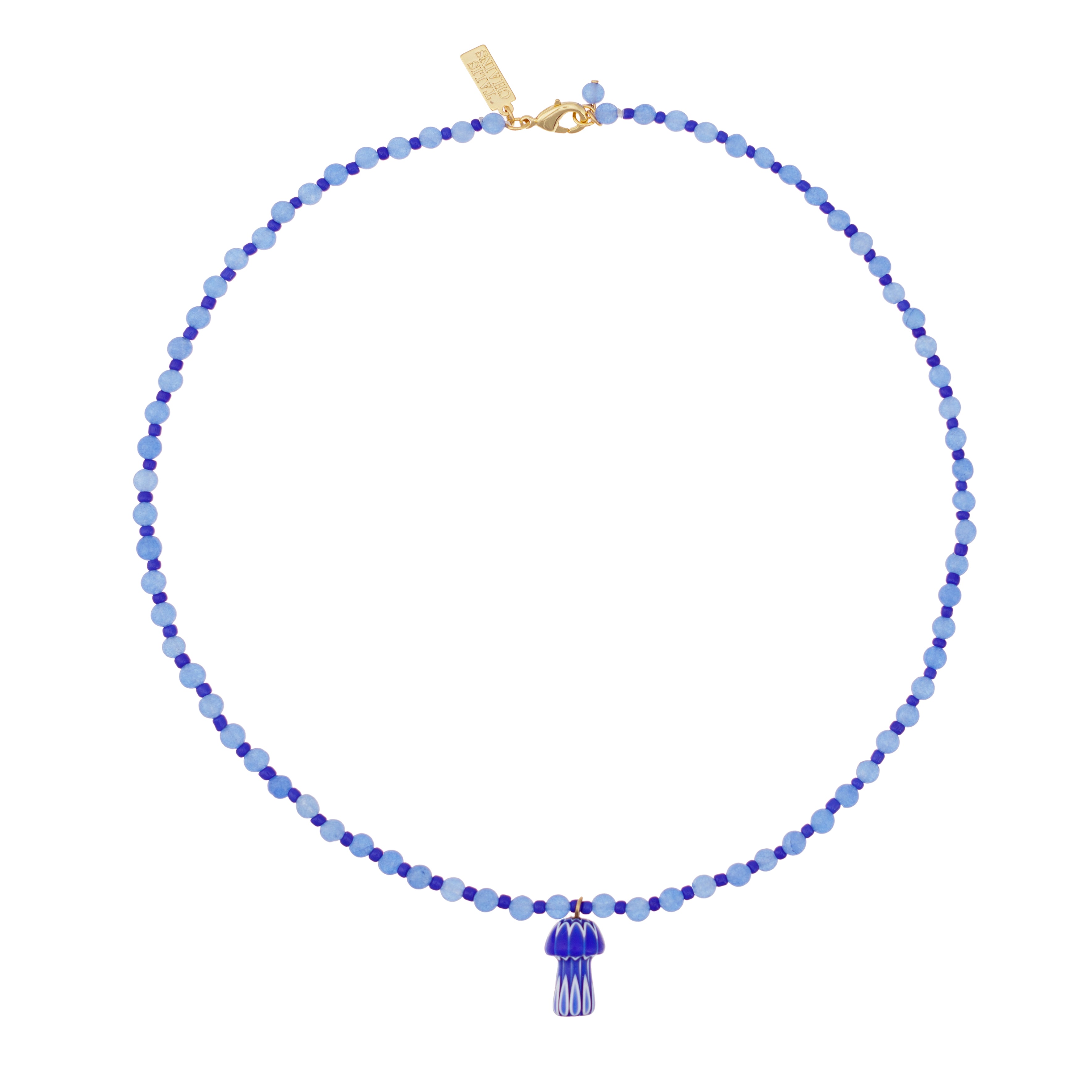 Mini Mushroom Necklace - Blue