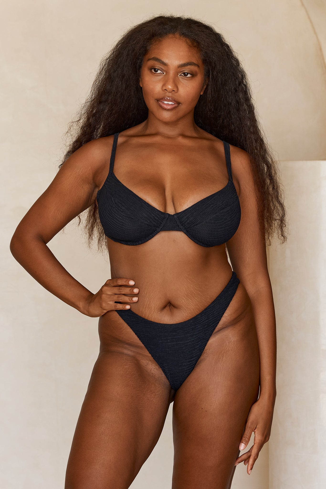 Tamarama Bottom - Black Crinkle