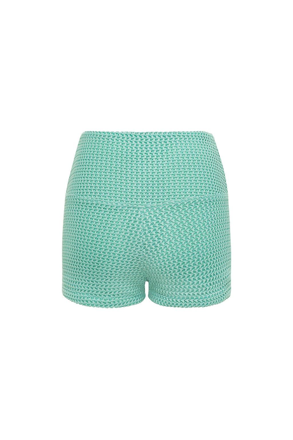 Turquoise Crochet Micro Bike Short